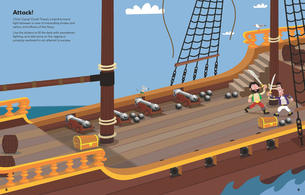 Usborne – Pirate Sticker Book – Carte cu stickere pentru copii 5+ ani – carte pentru copii Usborne, preview pagini