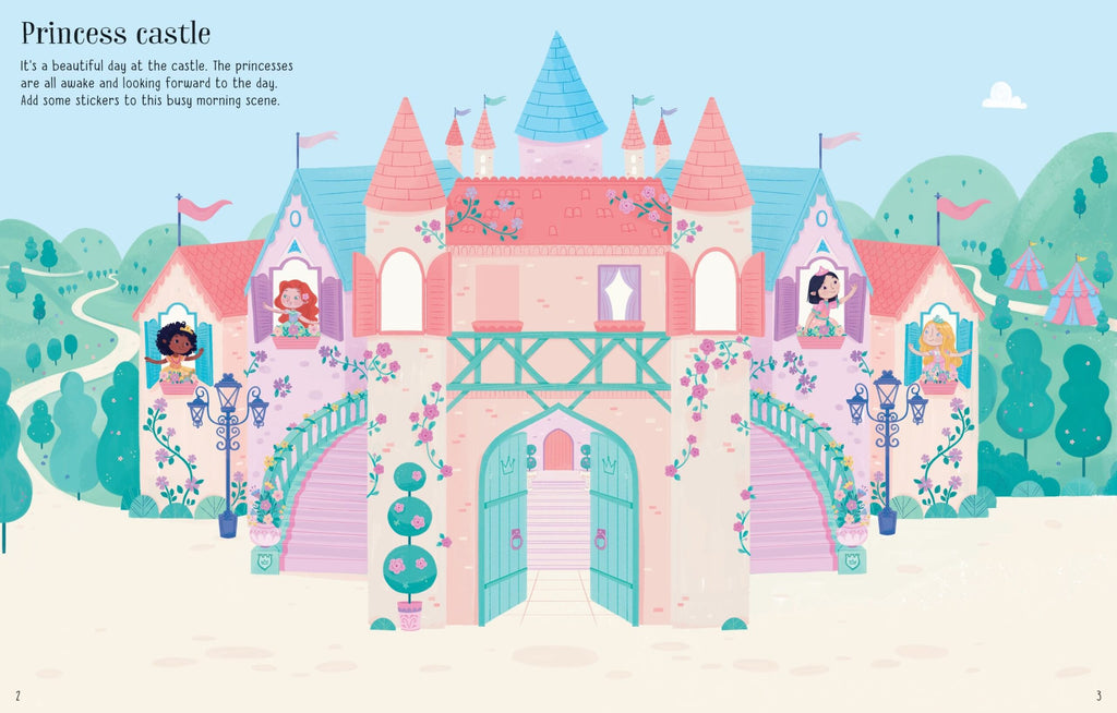 Usborne – First Sticker Book Princesses – Carte cu stickere pentru copii 3+ ani – carte pentru copii Usborne, preview pagini