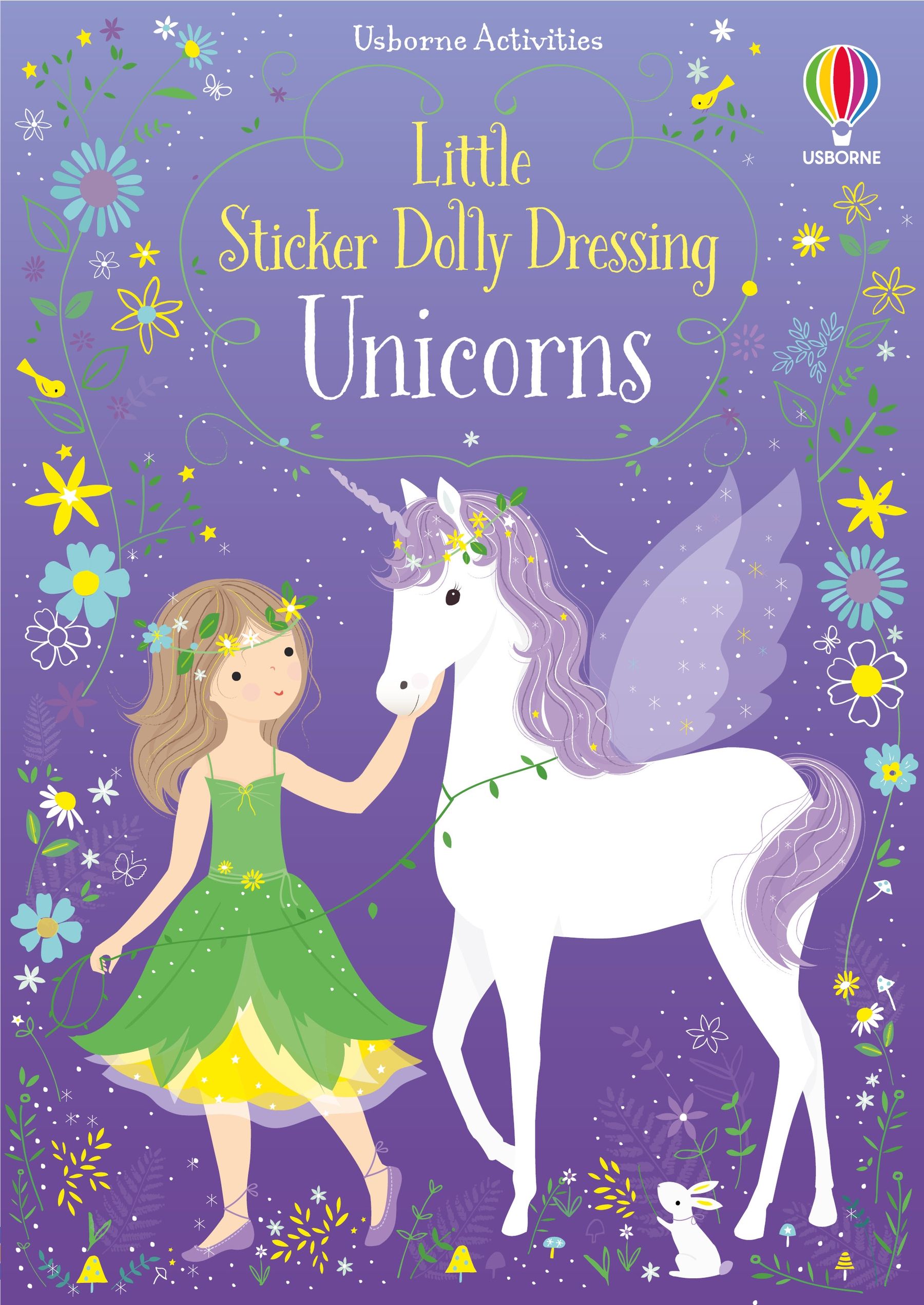 Usborne – Little Sticker Dolly Dressing Unicorns – Carte cu stickere pentru copii 4+ ani – carte pentru copii Usborne, copertă