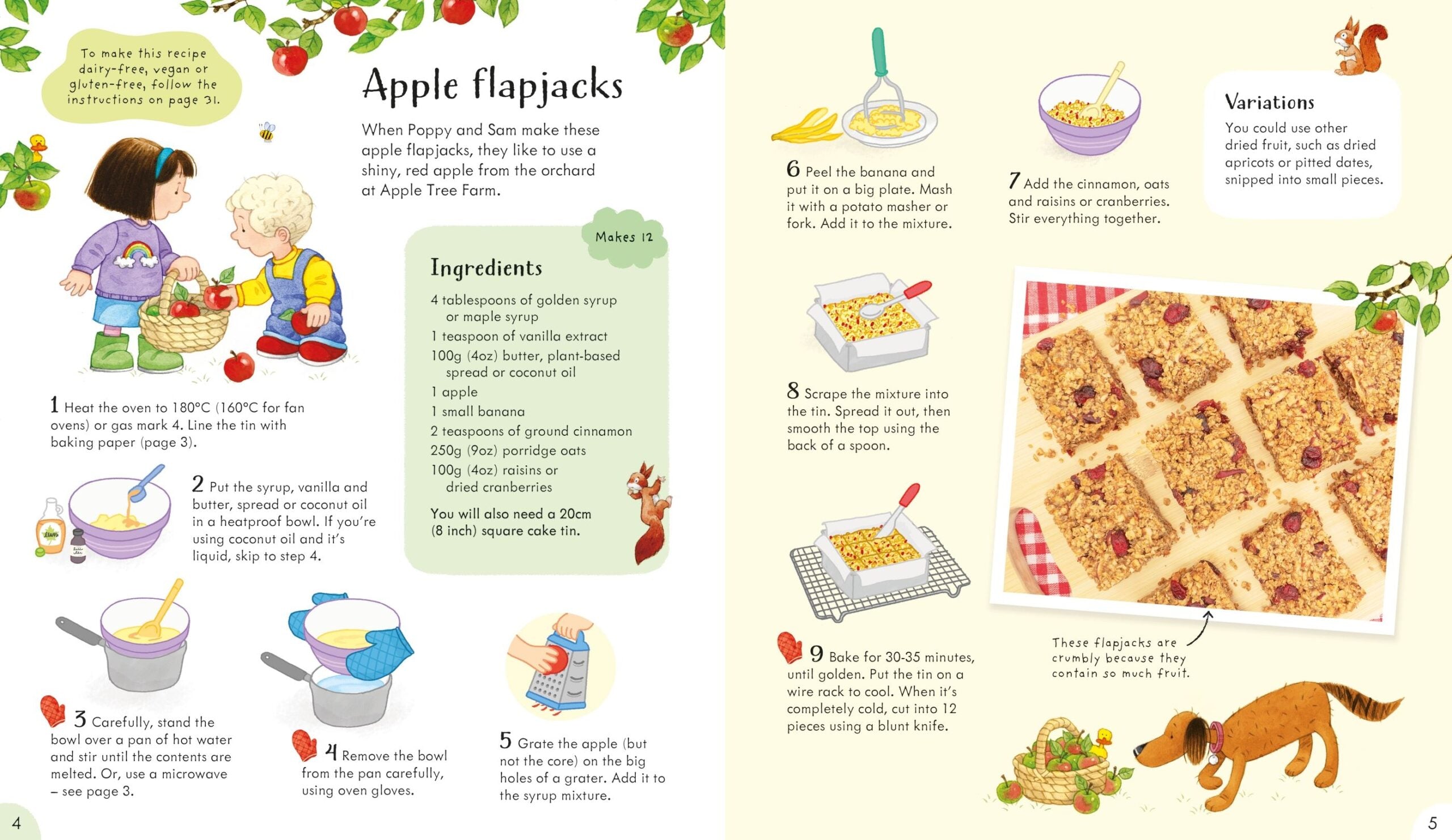 Usborne – Poppy and Sam's Baking Book – Carte pentru copii 3+ ani – carte pentru copii Usborne, pagini interior ilustrate