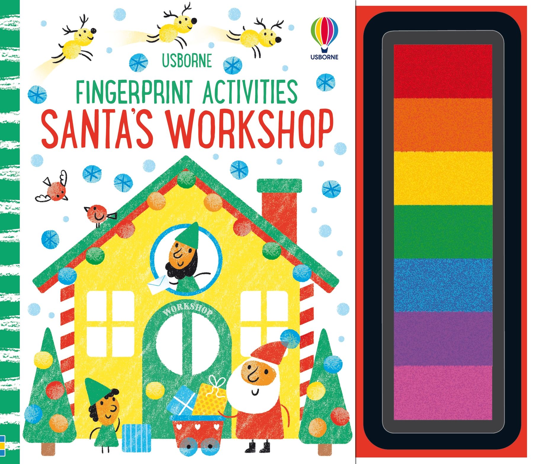 Usborne – Fingerprint Activities Santa's Workshop – Carte pentru copii 6+ ani – carte pentru copii Usborne, copertă