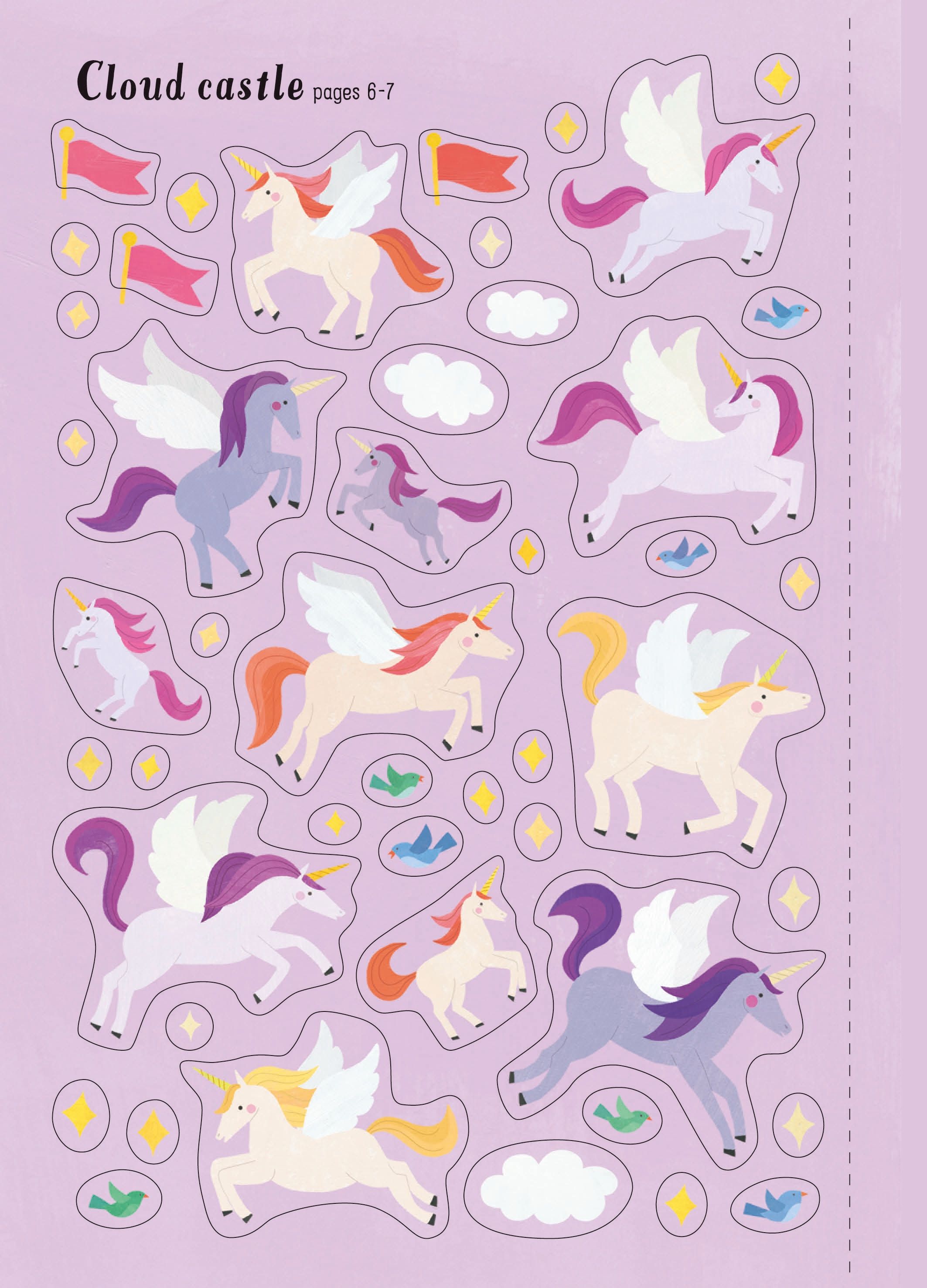 Usborne – Little First Stickers Unicorns – Carte cu stickere pentru copii 3+ ani – carte pentru copii Usborne, detalii conținut cu abțibilduri