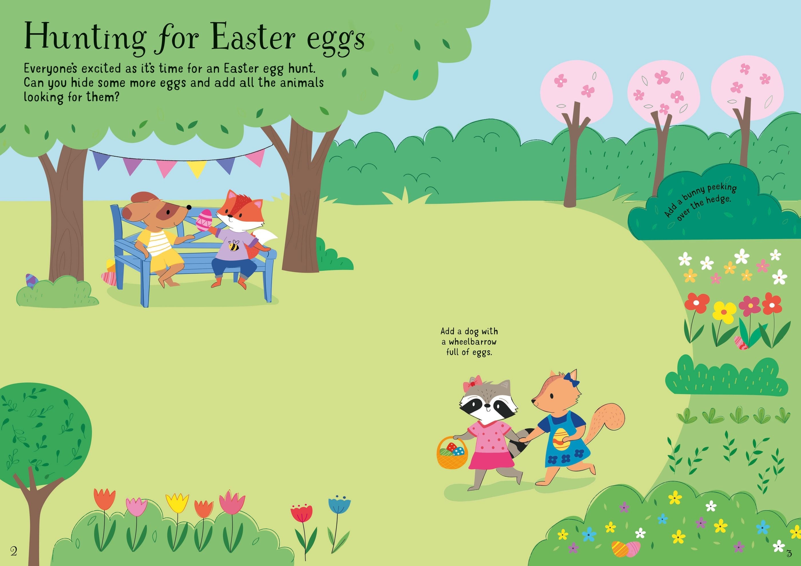 Usborne – Little First Stickers Easter – Carte cu stickere pentru copii 3+ ani – carte pentru copii Usborne, detalii conținut cu abțibilduri