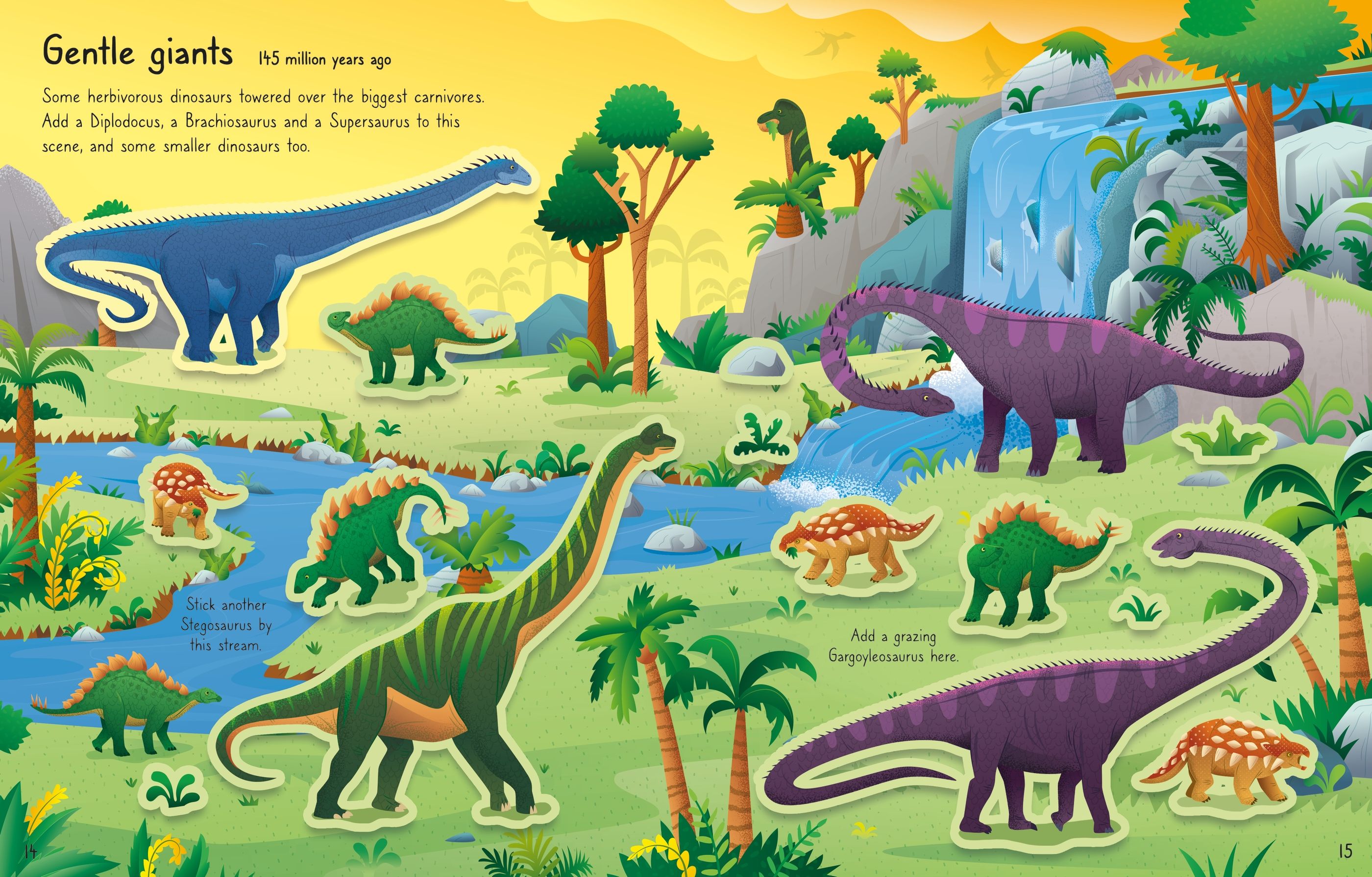 Usborne – First Sticker Book T. Rex – Carte cu stickere pentru copii 3+ ani – carte pentru copii Usborne, preview pagini