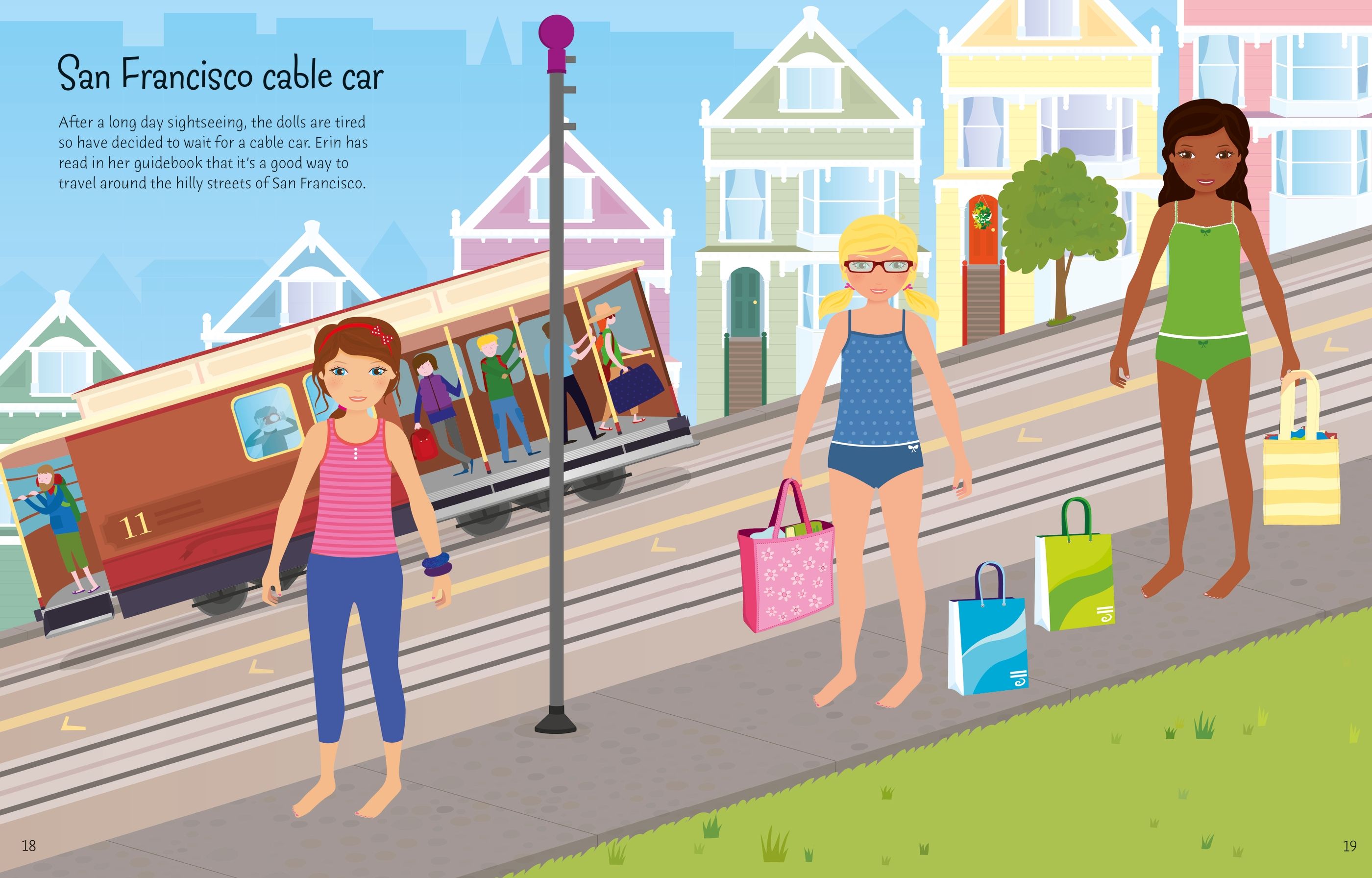 Usborne – Sticker Dolly Dressing Travel – Carte cu stickere pentru copii 5+ ani – carte pentru copii Usborne, preview pagini