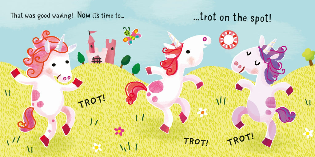 Usborne – Dance with the Unicorns – Carte pentru copii 10+ luni – carte pentru copii Usborne, detalii conținut cu sunete