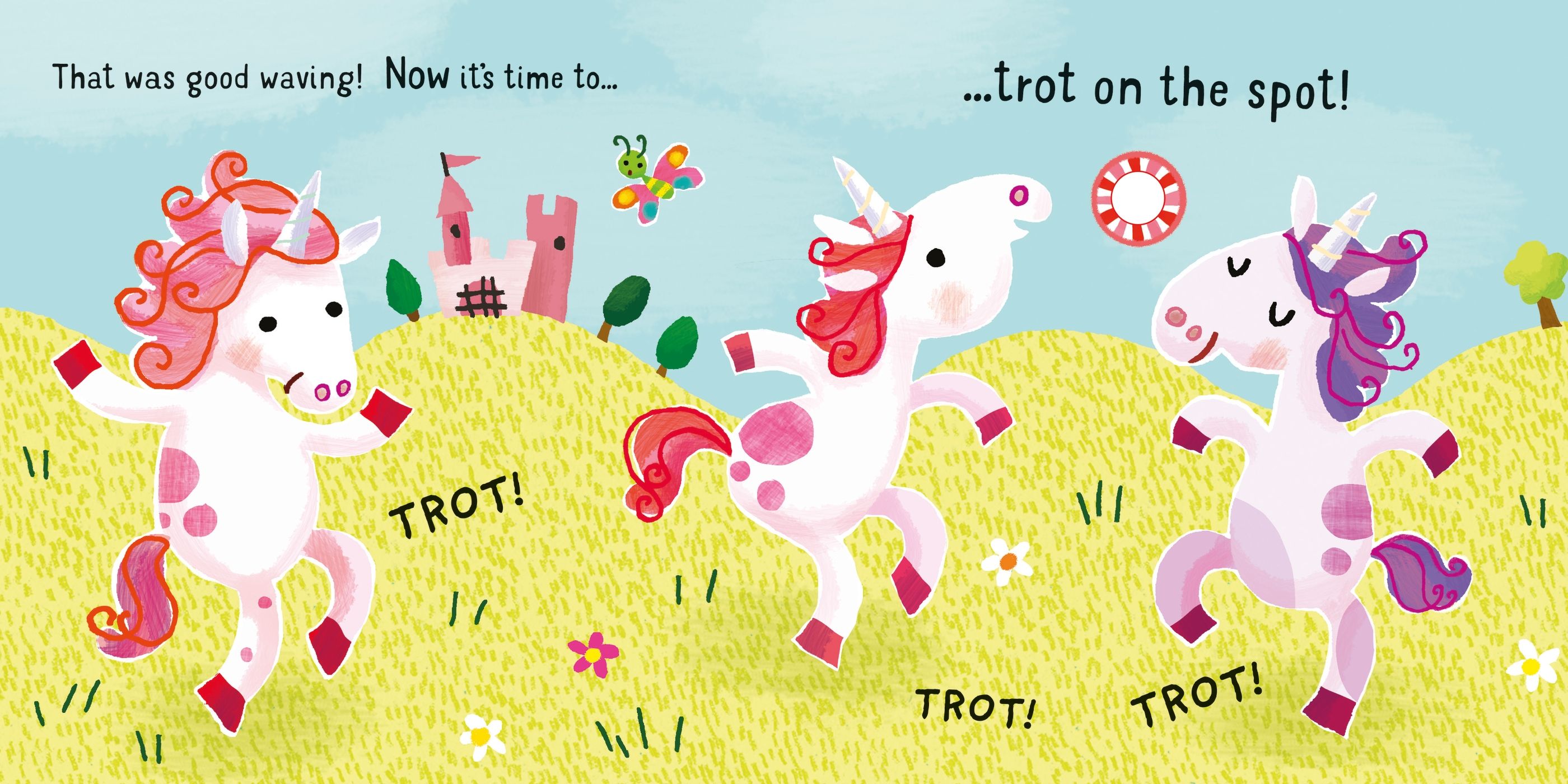 Usborne – Dance with the Unicorns – Carte pentru copii 10+ luni – carte pentru copii Usborne, detalii conținut cu sunete