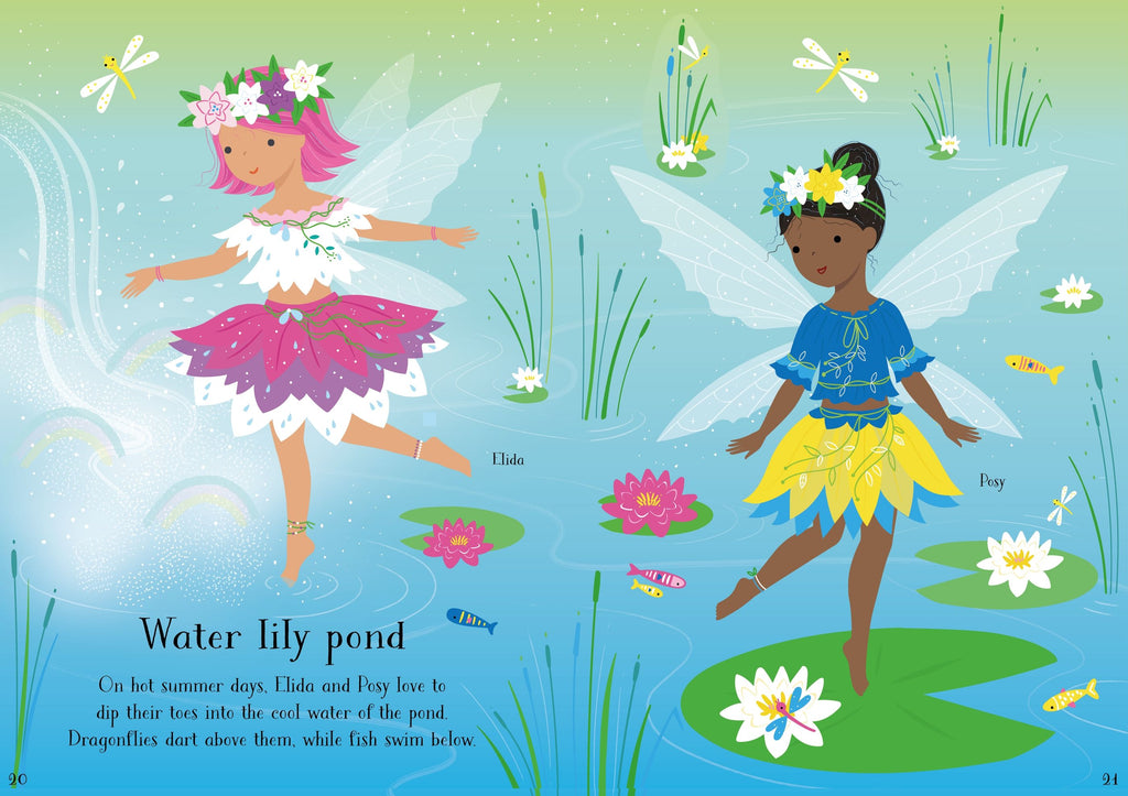 Usborne – Little Sticker Dolly Dressing Summertime Fairies – Carte cu stickere pentru copii 4+ ani – carte pentru copii Usborne, preview pagini
