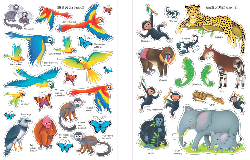 Usborne – First Sticker Book Jungle – Carte cu stickere pentru copii 3+ ani – carte pentru copii Usborne, preview pagini