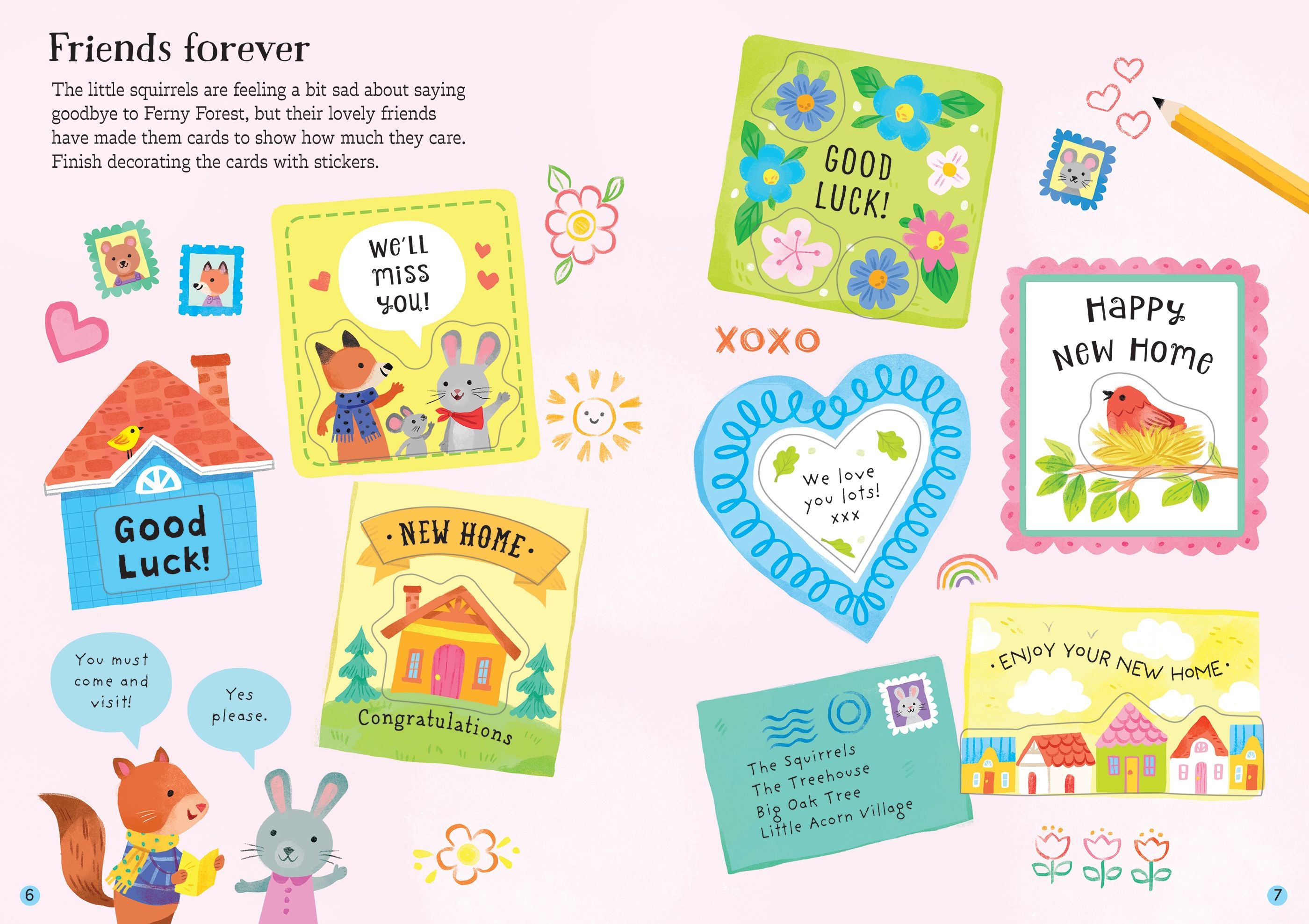 Usborne – Little First Stickers Love and Kindness – Carte cu stickere pentru copii 3+ ani – carte pentru copii Usborne, preview pagini
