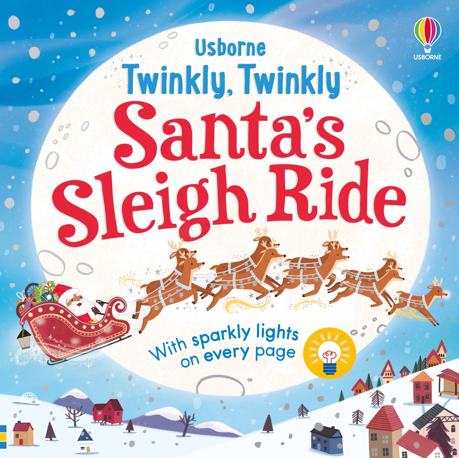 Usborne – Twinkly Twinkly Santa's Sleigh Ride – Carte pentru copii 6+ luni – carte pentru copii Usborne, copertă