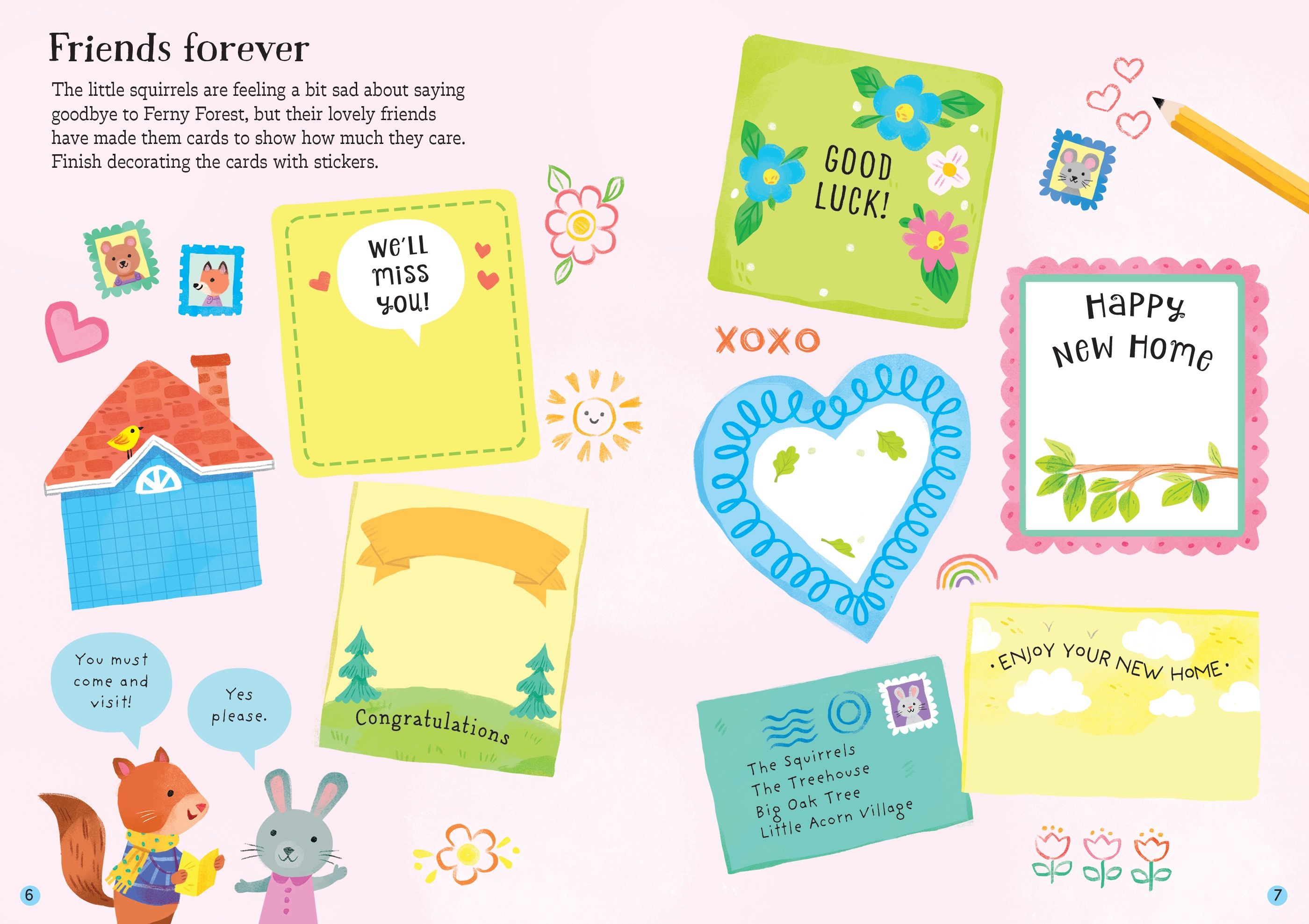 Usborne – Little First Stickers Love and Kindness – Carte cu stickere pentru copii 3+ ani – carte pentru copii Usborne, preview pagini