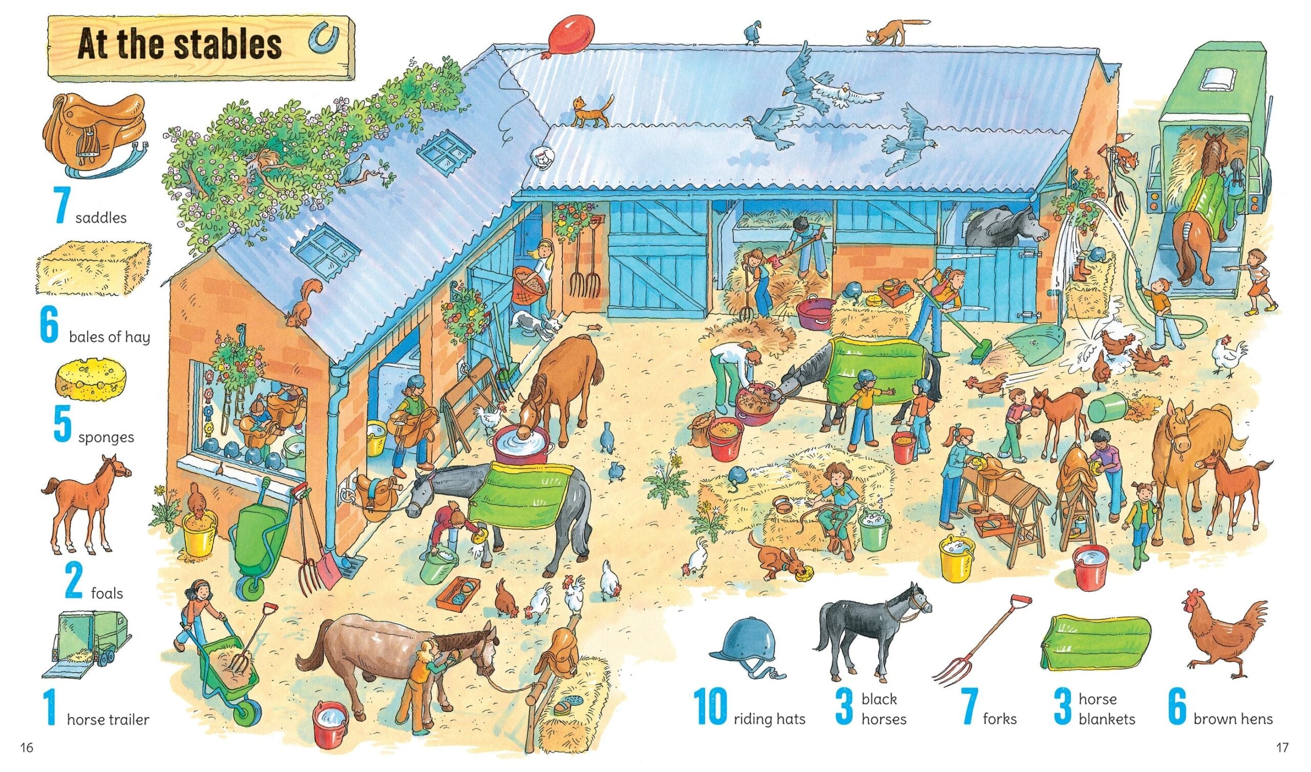 Usborne – 1001 Things to Spot on the Farm – Carte de activități pentru copii 5+ ani – carte pentru copii Usborne, detalii conținut
