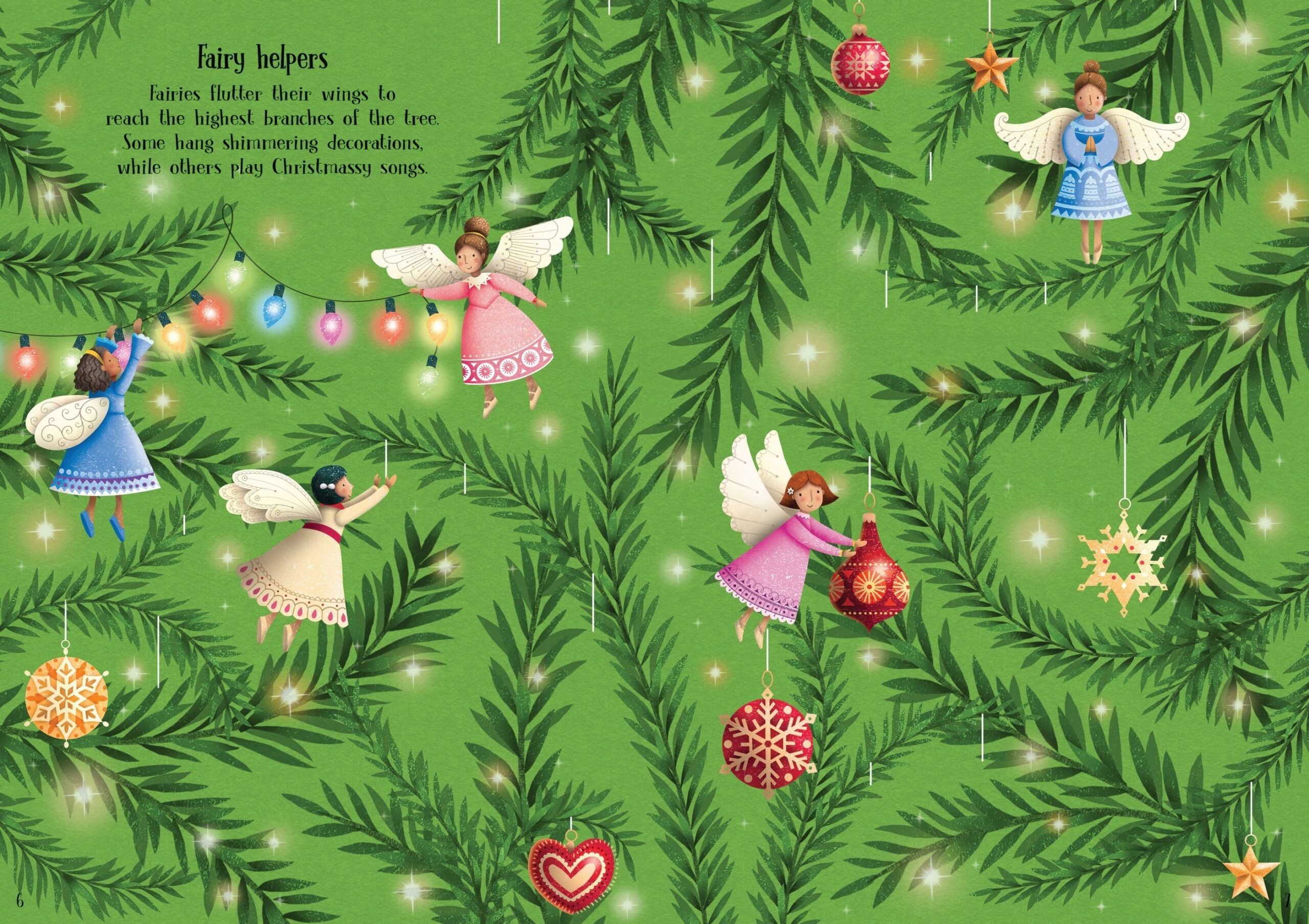 Usborne – Sparkly Christmas Sticker Book – Carte cu stickere pentru copii 3+ ani – carte pentru copii Usborne, detalii conținut cu abțibilduri