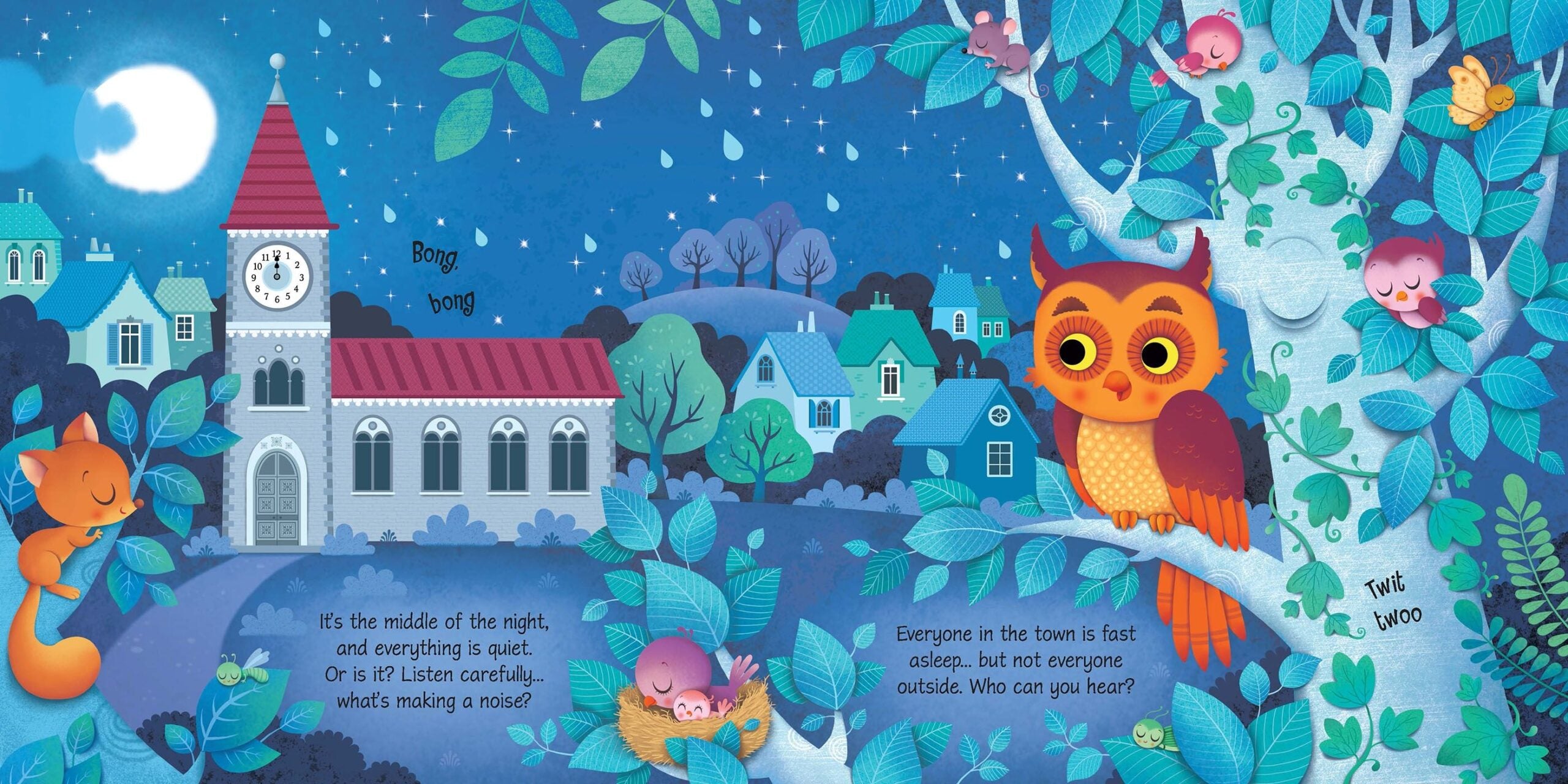 Usborne – Night Sounds – Carte cu sunete pentru copii 3+ ani – carte pentru copii Usborne, detalii conținut cu sunete