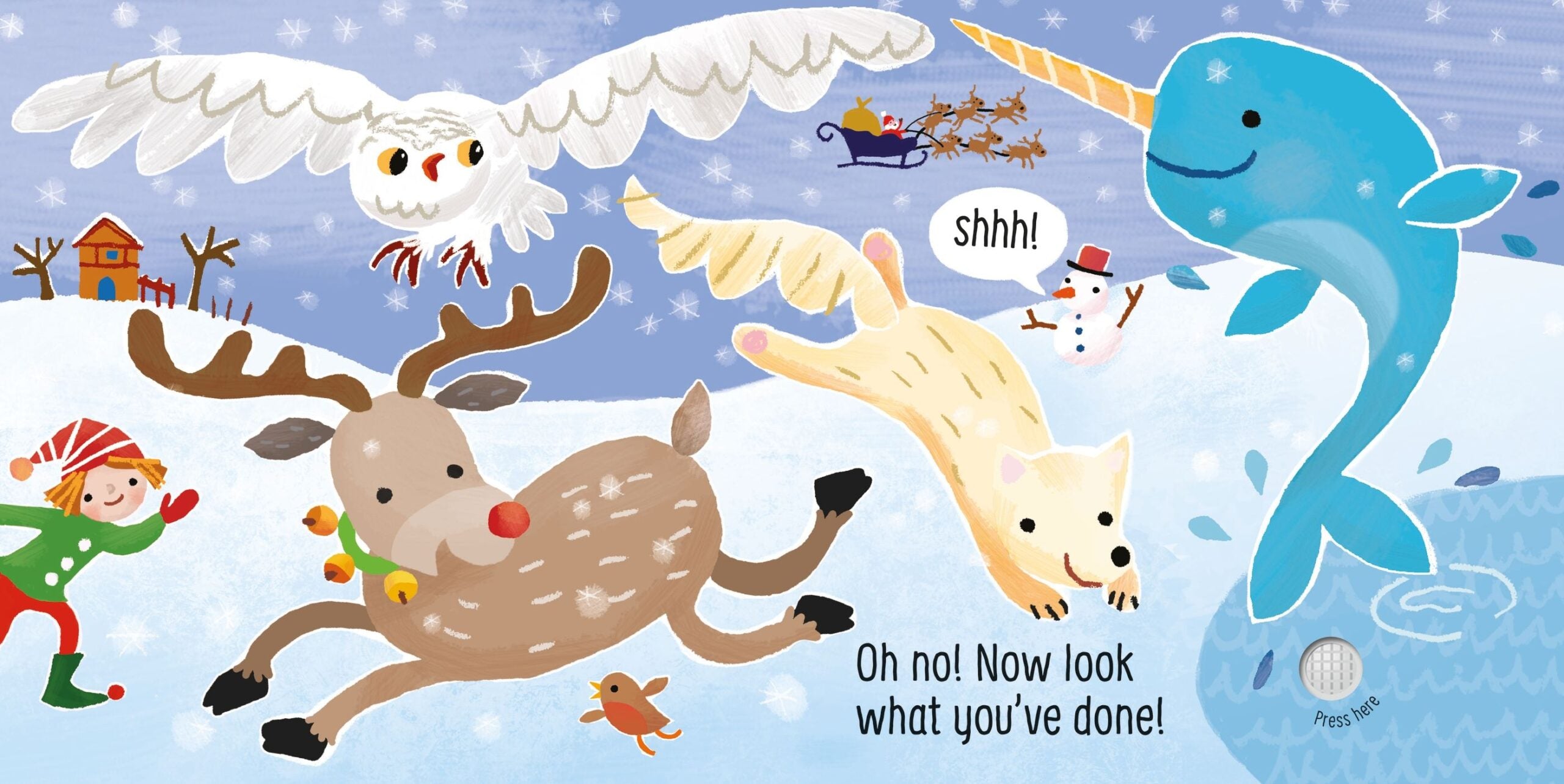 Usborne – Don't Tickle the Reindeer! – Carte cu sunete pentru copii 6+ luni – carte pentru copii Usborne, preview pagini