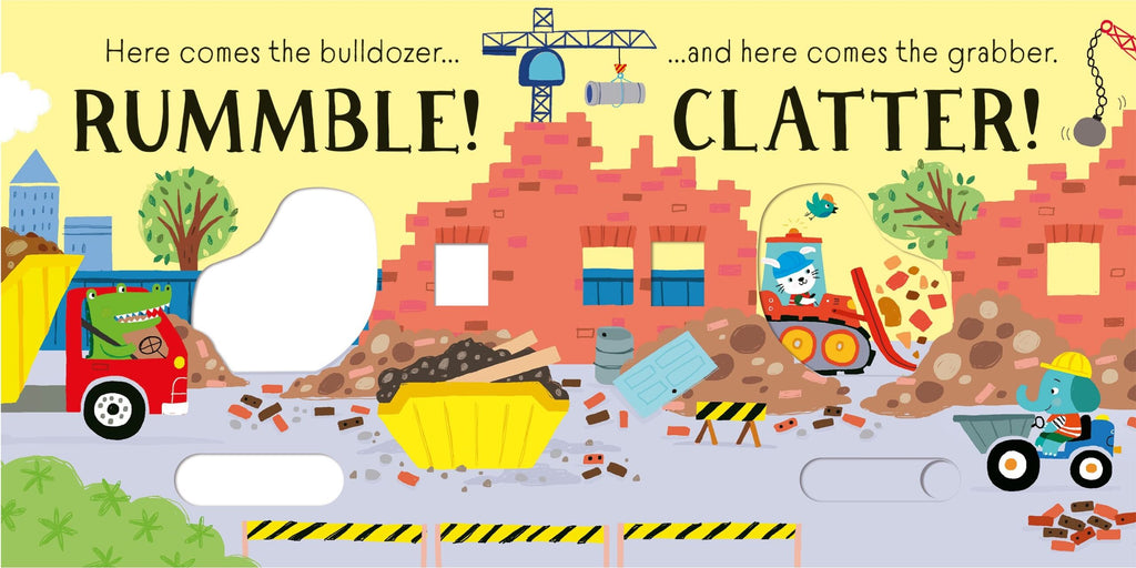 Usborne – Slider Sound Books: Rummble! – Carte cu sunete pentru copii 6+ luni – carte pentru copii Usborne, detalii conținut cu sunete