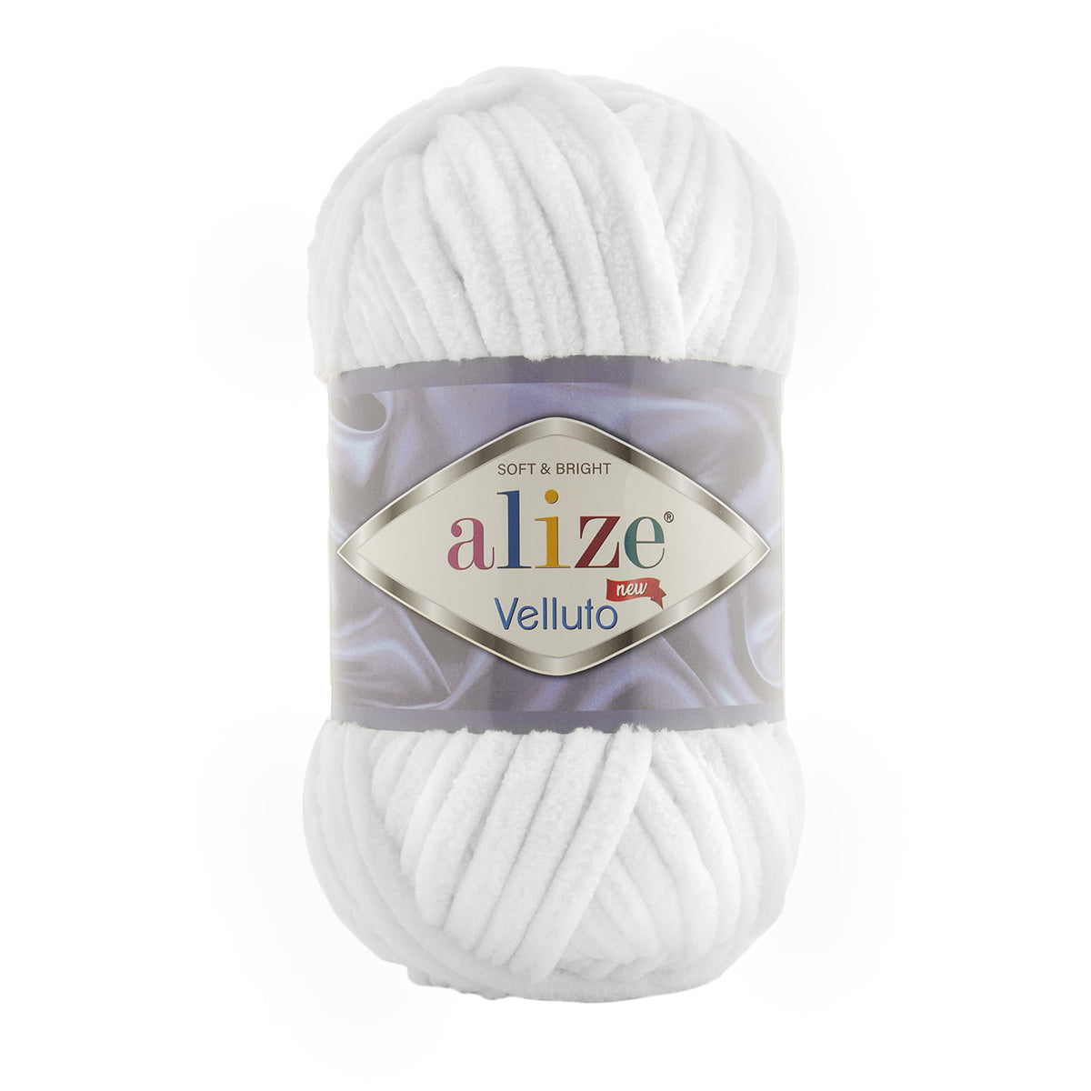 Ghem Alize Velluto 55, alb, fir catifelat de 100 g