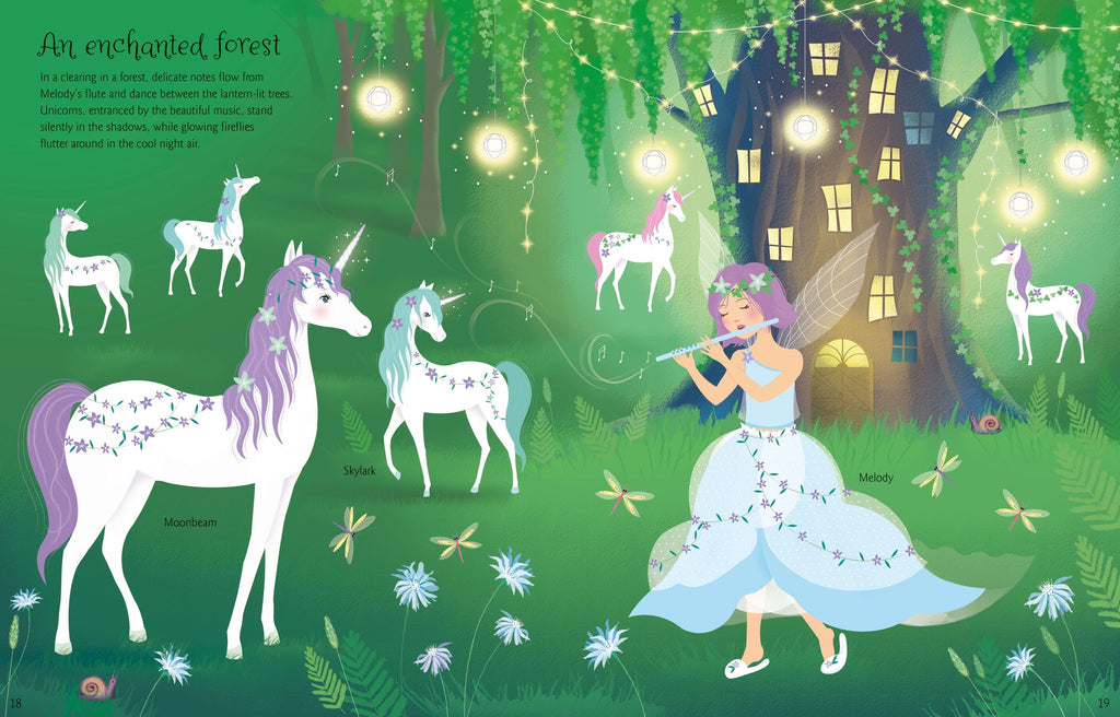 Usborne – Sticker Dolly Dressing Unicorns – Carte cu stickere pentru copii 5+ ani – carte pentru copii Usborne, preview pagini