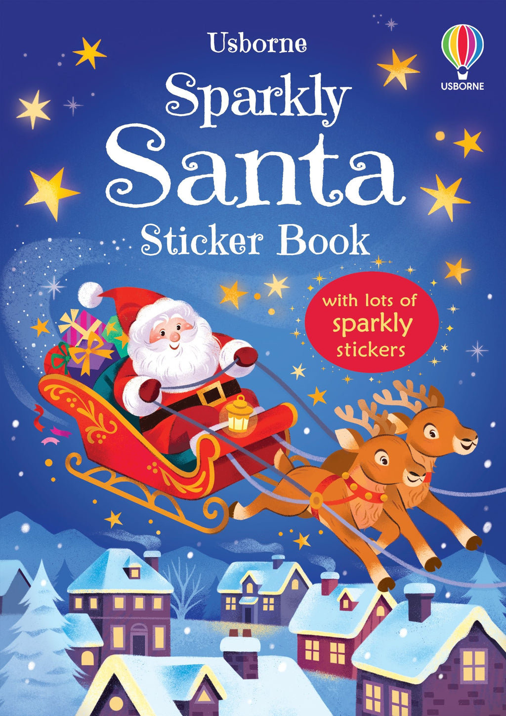 Usborne – Sparkly Santa Sticker Book – Carte cu stickere pentru copii 3+ ani – carte pentru copii Usborne, copertă