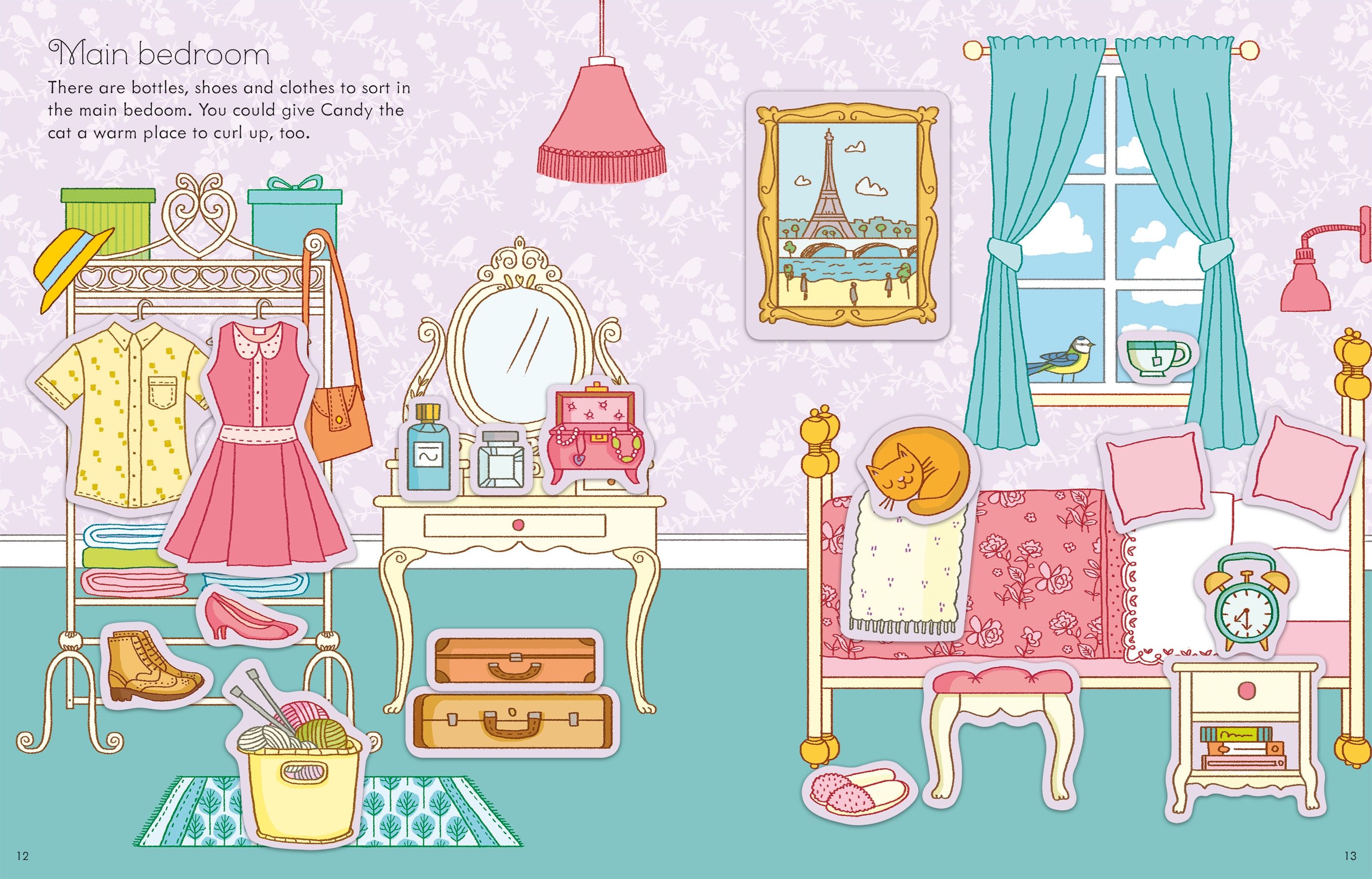 Usborne – First Sticker Book Doll's House – Carte cu stickere pentru copii 3+ ani – carte pentru copii Usborne, preview pagini