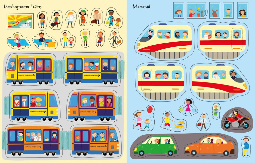 Usborne – First Sticker Book Trains – Carte cu stickere pentru copii 3+ ani – carte pentru copii Usborne, preview pagini