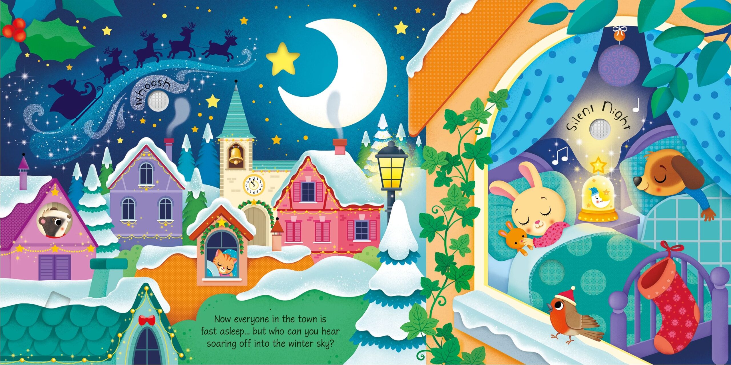 Usborne – Jingle Bells Sound Book – Carte cu sunete pentru copii 12+ luni – carte pentru copii Usborne, pagini interior ilustrate