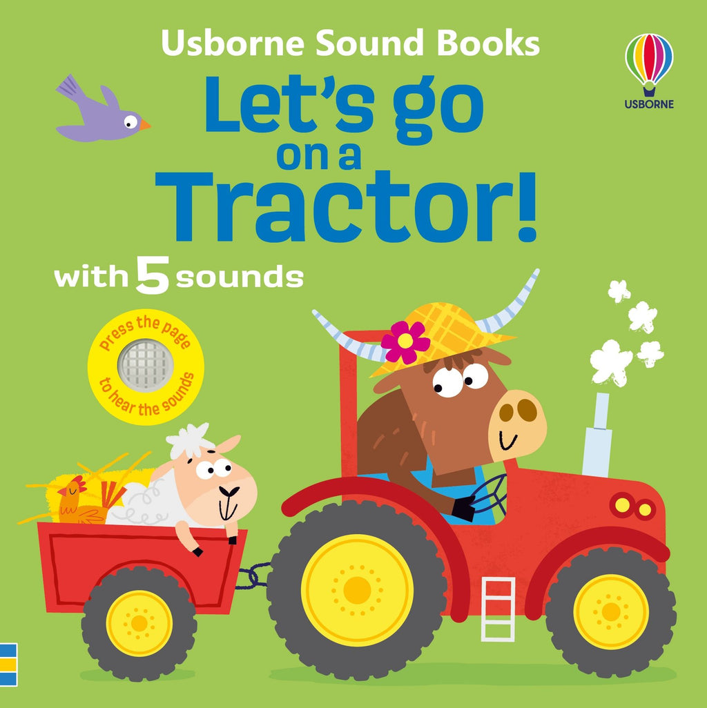 Usborne – Let's go on a Tractor – Carte cu sunete pentru copii 12+ luni – carte pentru copii Usborne, copertă