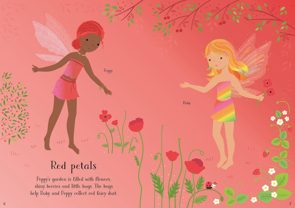 Usborne – Little Sticker Dolly Dressing Rainbow Fairy – Carte cu stickere pentru copii 4+ ani – carte pentru copii Usborne, preview pagini