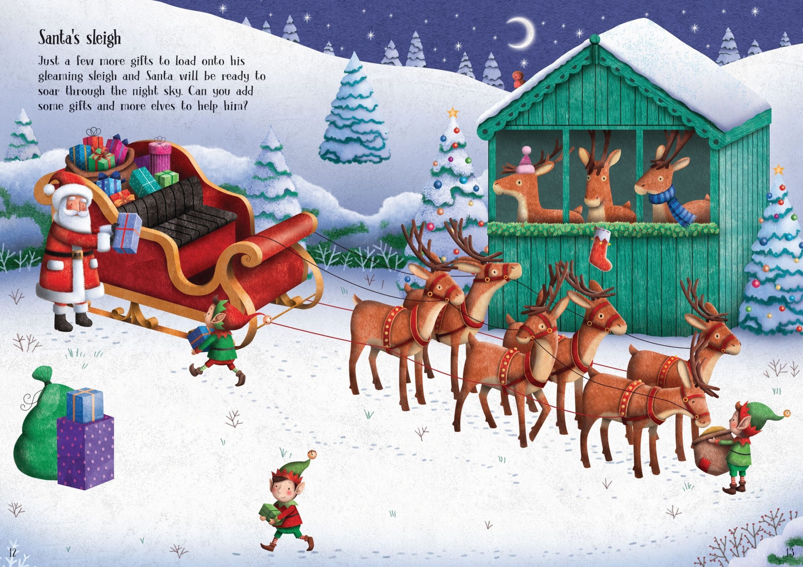 Usborne – Sparkly Christmas Sticker Book – Carte cu stickere pentru copii 3+ ani – carte pentru copii Usborne, preview pagini