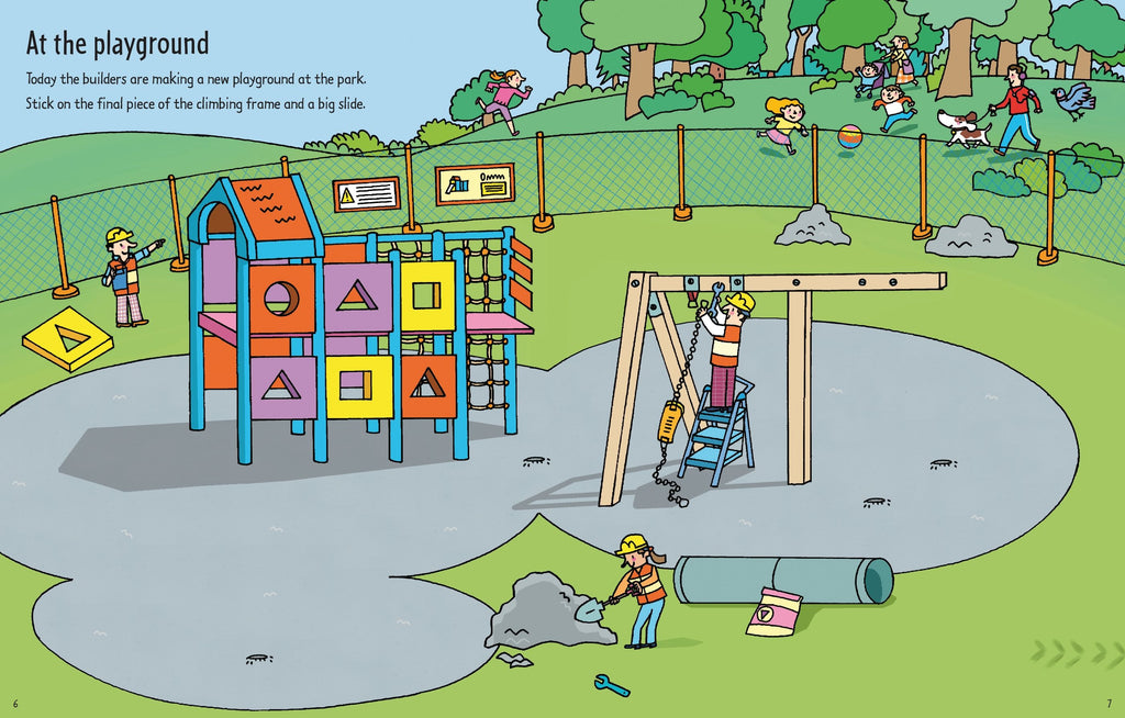 Usborne – First Sticker Book Building Sites – Carte cu stickere pentru copii 3+ ani – carte pentru copii Usborne, preview pagini
