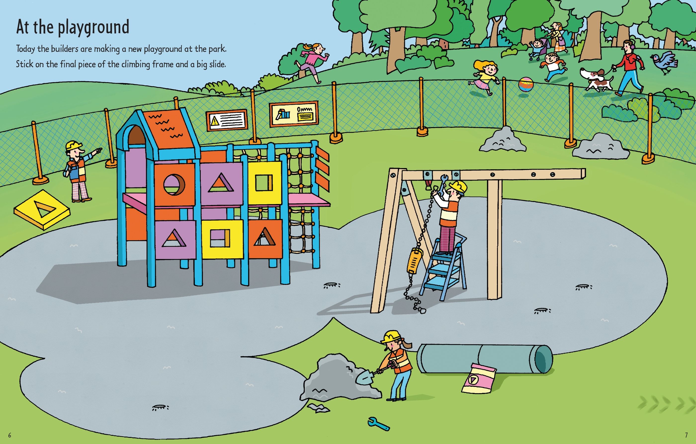 Usborne – First Sticker Book Building Sites – Carte cu stickere pentru copii 3+ ani – carte pentru copii Usborne, preview pagini