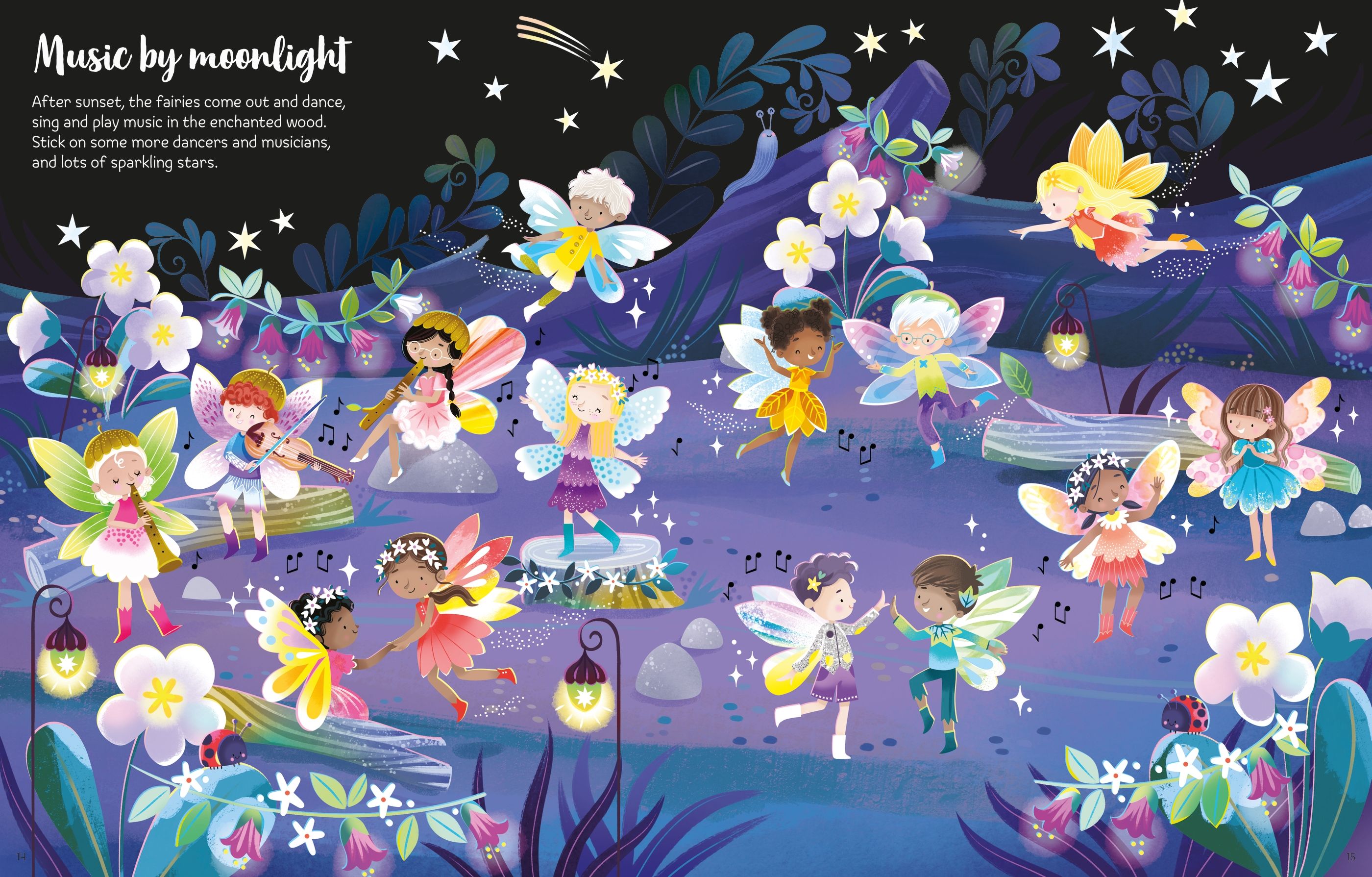 Usborne – First Sticker Book Sparkly Fairies – Carte cu stickere pentru copii 3+ ani – carte pentru copii Usborne, preview pagini