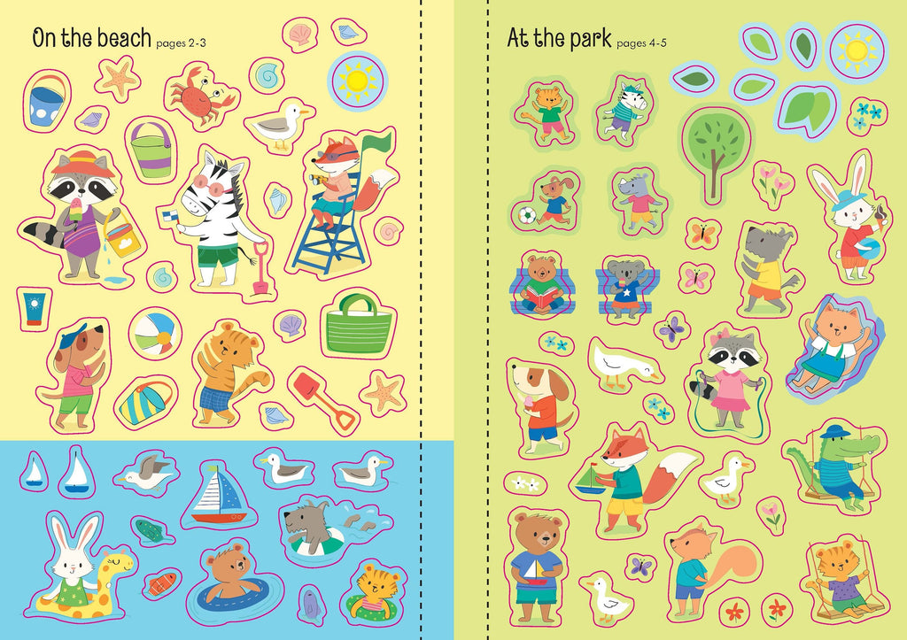 Usborne – Little First Stickers Summer – Carte cu stickere pentru copii 3+ ani – carte pentru copii Usborne, preview pagini