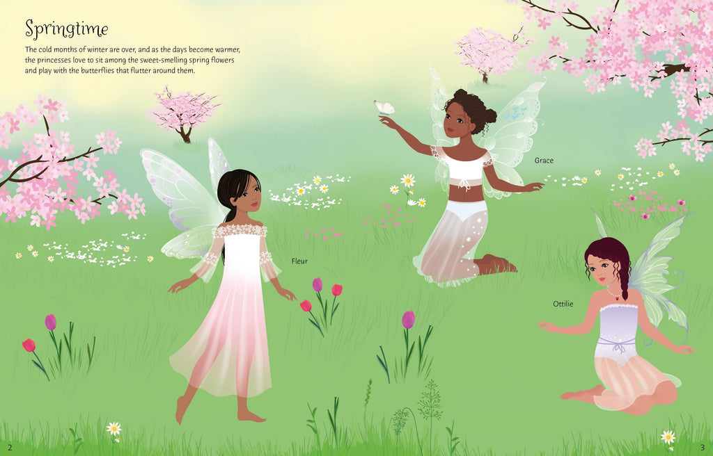 Usborne – Sticker Dolly Dressing Fairy Princesses – Carte cu stickere pentru copii 5+ ani – carte pentru copii Usborne, preview pagini