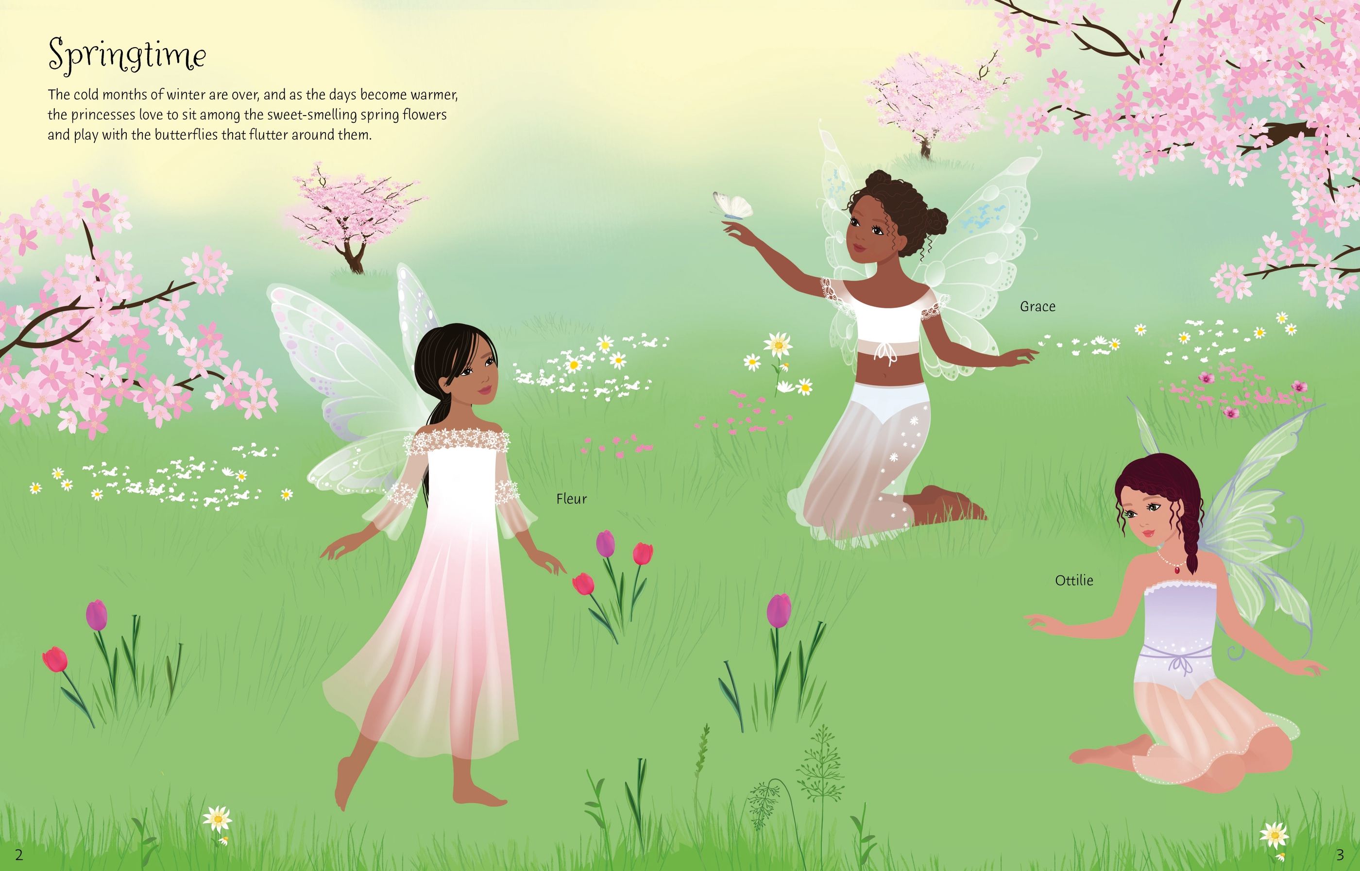 Usborne – Sticker Dolly Dressing Fairy Princesses – Carte cu stickere pentru copii 5+ ani – carte pentru copii Usborne, preview pagini