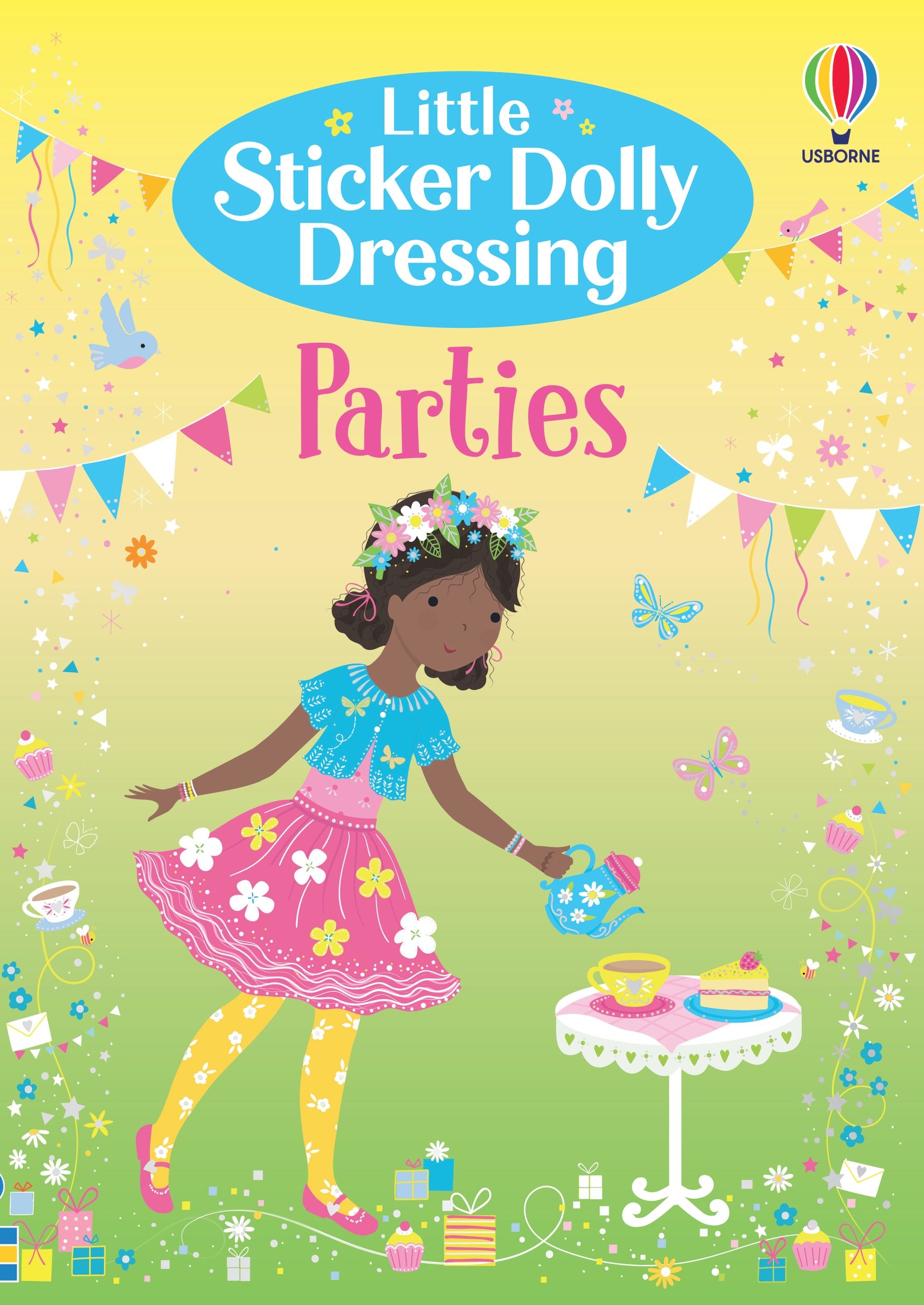 Usborne – Little Sticker Dolly Dressing Parties – Carte cu stickere pentru copii 4+ ani – carte pentru copii Usborne, copertă