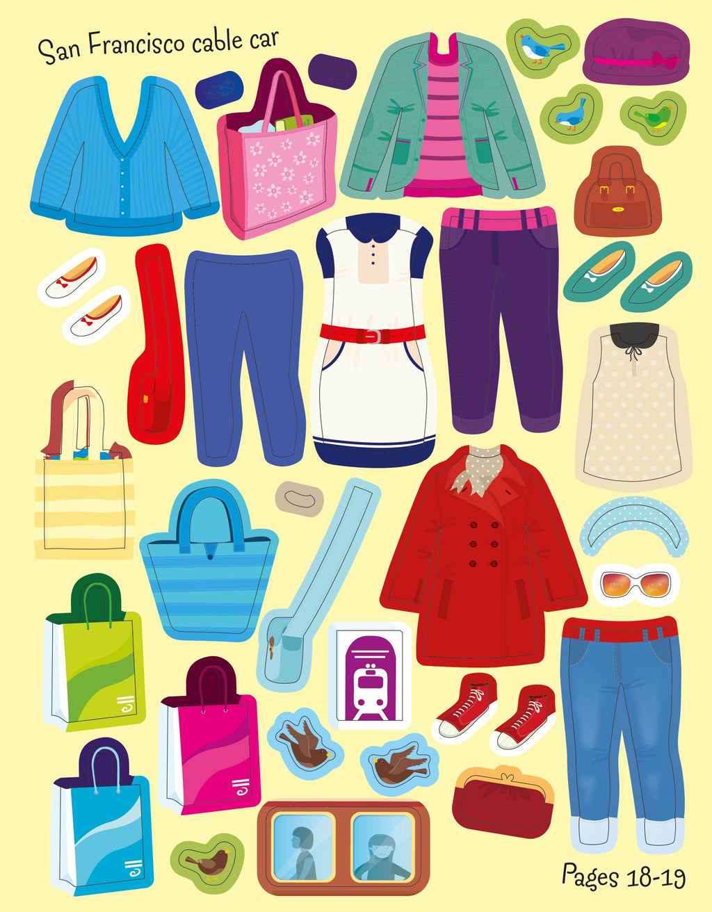 Usborne – Sticker Dolly Dressing Travel – Carte cu stickere pentru copii 5+ ani – carte pentru copii Usborne, preview pagini