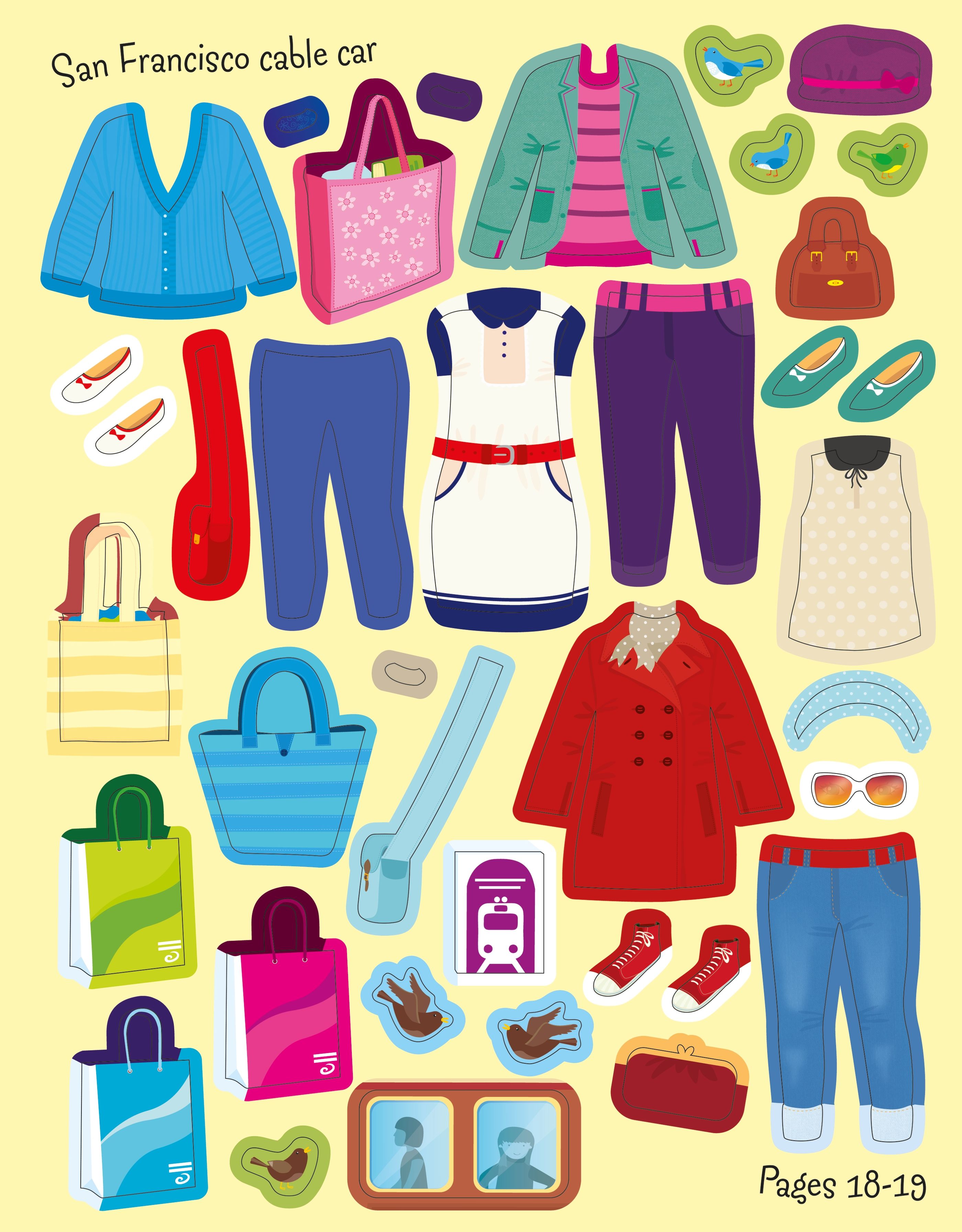 Usborne – Sticker Dolly Dressing Travel – Carte cu stickere pentru copii 5+ ani – carte pentru copii Usborne, preview pagini