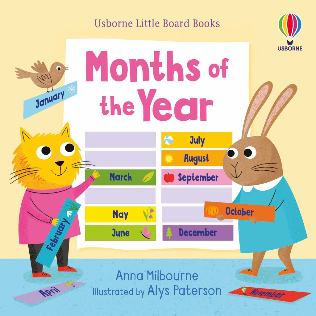 Usborne – Little Board Books Months of the Year – Carte pentru copii 18+ luni – carte pentru copii Usborne, copertă