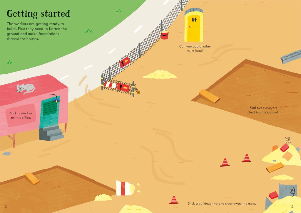 Usborne – Little First Stickers Building Site – Carte cu stickere pentru copii 3+ ani – carte pentru copii Usborne, preview pagini