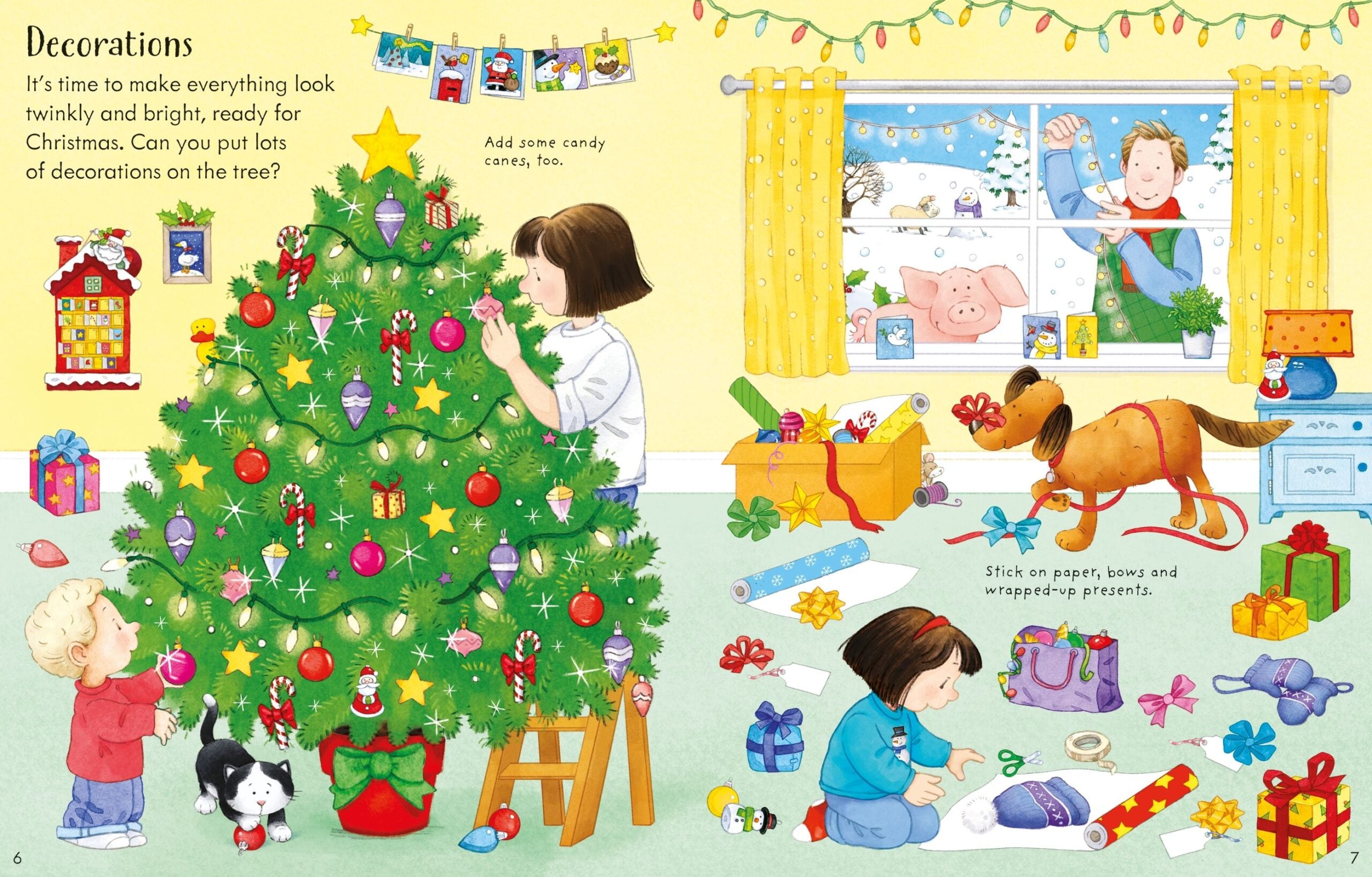 Usborne – Poppy and Sam's Christmas Sticker Book – Carte cu stickere pentru copii 3+ ani – carte pentru copii Usborne, preview pagini