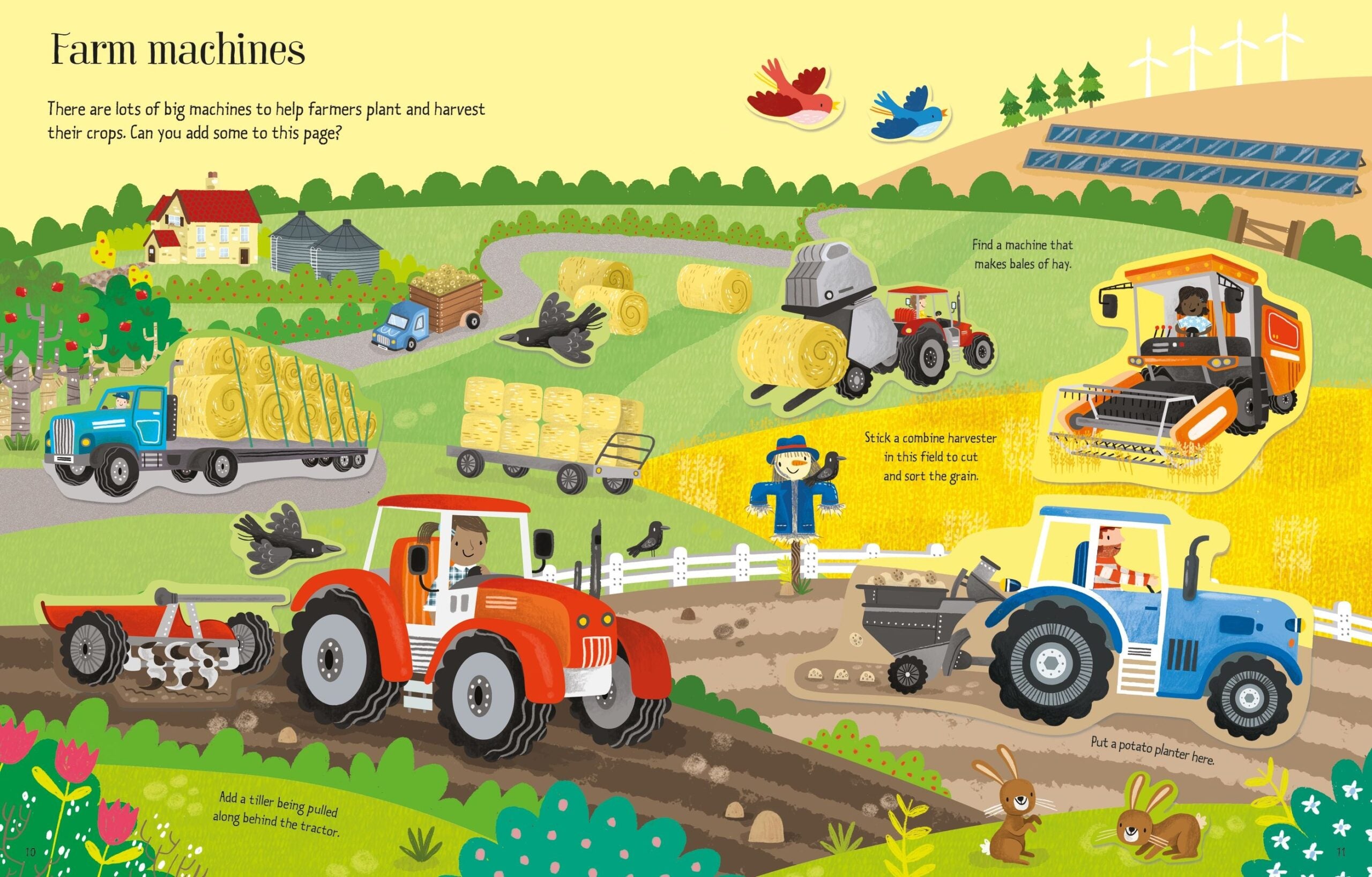 Usborne – First Sticker Book Farm – Carte cu stickere pentru copii 3+ ani – carte pentru copii Usborne, detalii conținut cu abțibilduri