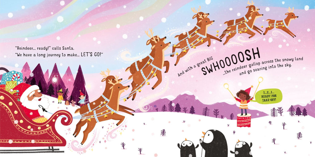 Usborne – Twinkly Twinkly Santa's Sleigh Ride – Carte pentru copii 6+ luni – carte pentru copii Usborne, pagini interior ilustrate