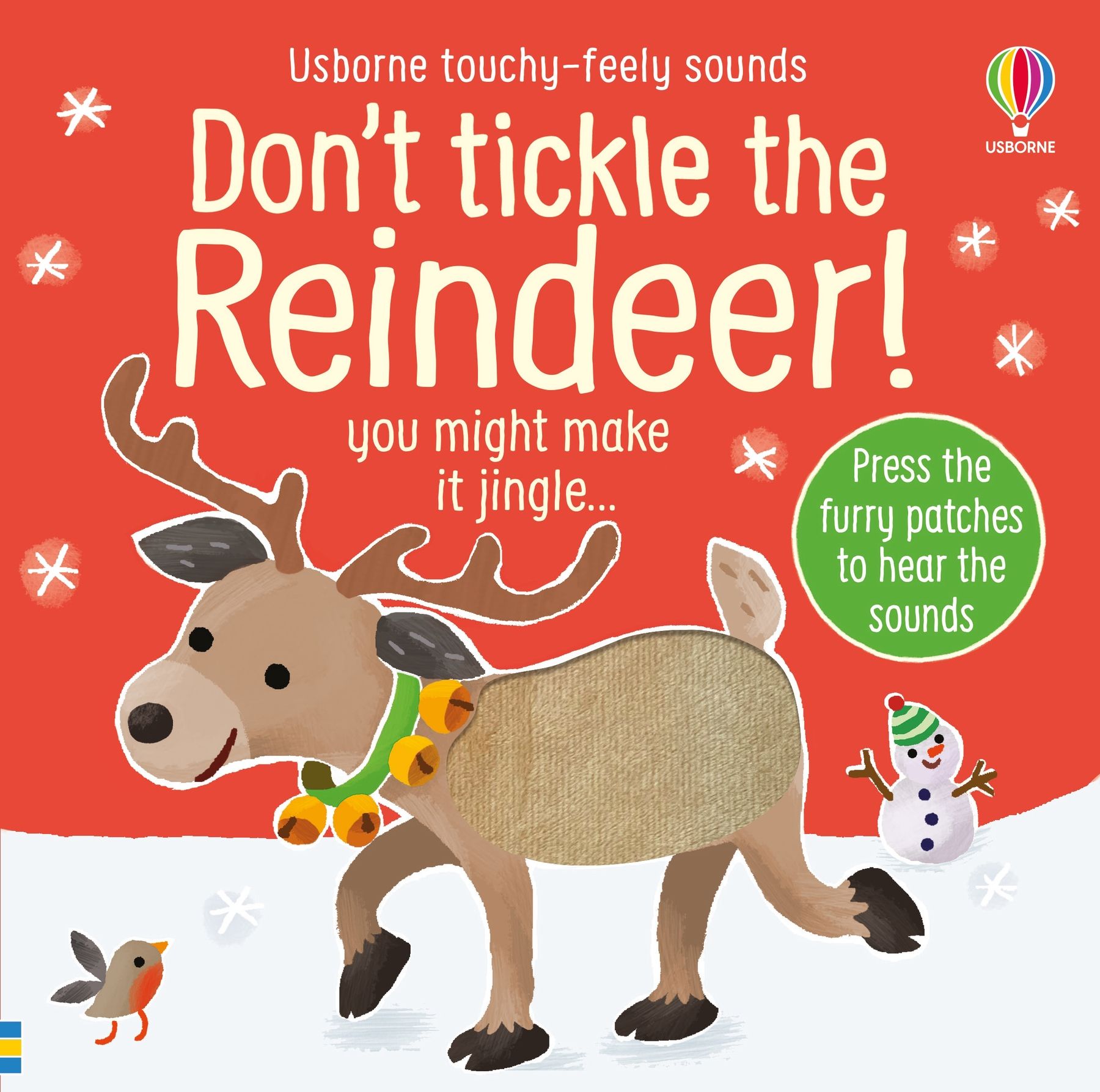 Usborne – Don't Tickle the Reindeer! – Carte cu sunete pentru copii 6+ luni – carte pentru copii Usborne, copertă