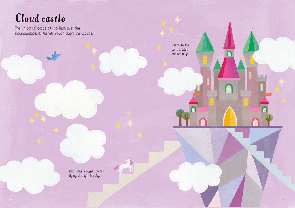 Usborne – Little First Stickers Unicorns – Carte cu stickere pentru copii 3+ ani – carte pentru copii Usborne, pagini interior ilustrate