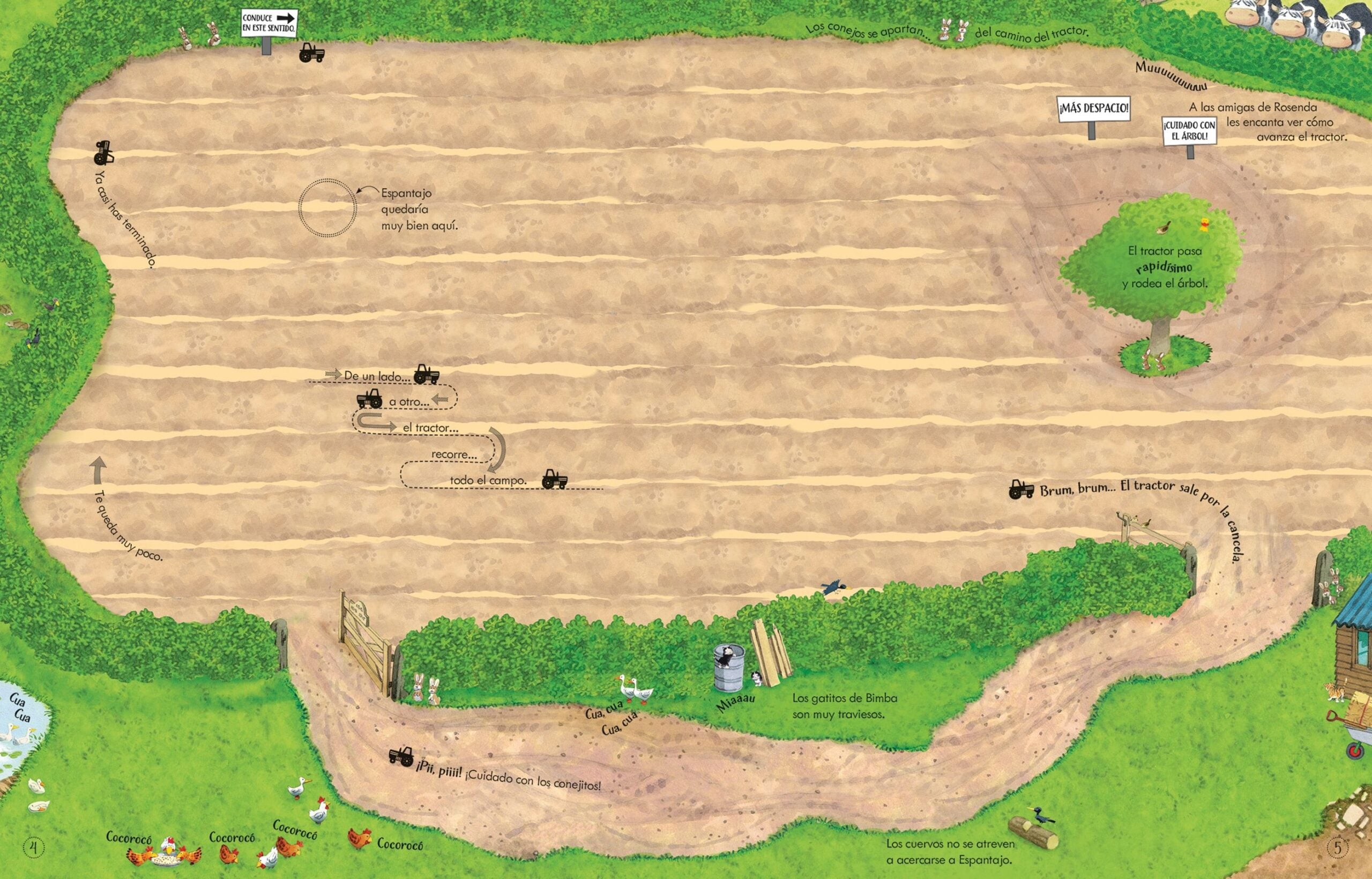 Usborne – Poppy and Sam's Wind-Up Tractor Book – Carte pentru copii 3+ ani – carte pentru copii Usborne, pagini interior ilustrate