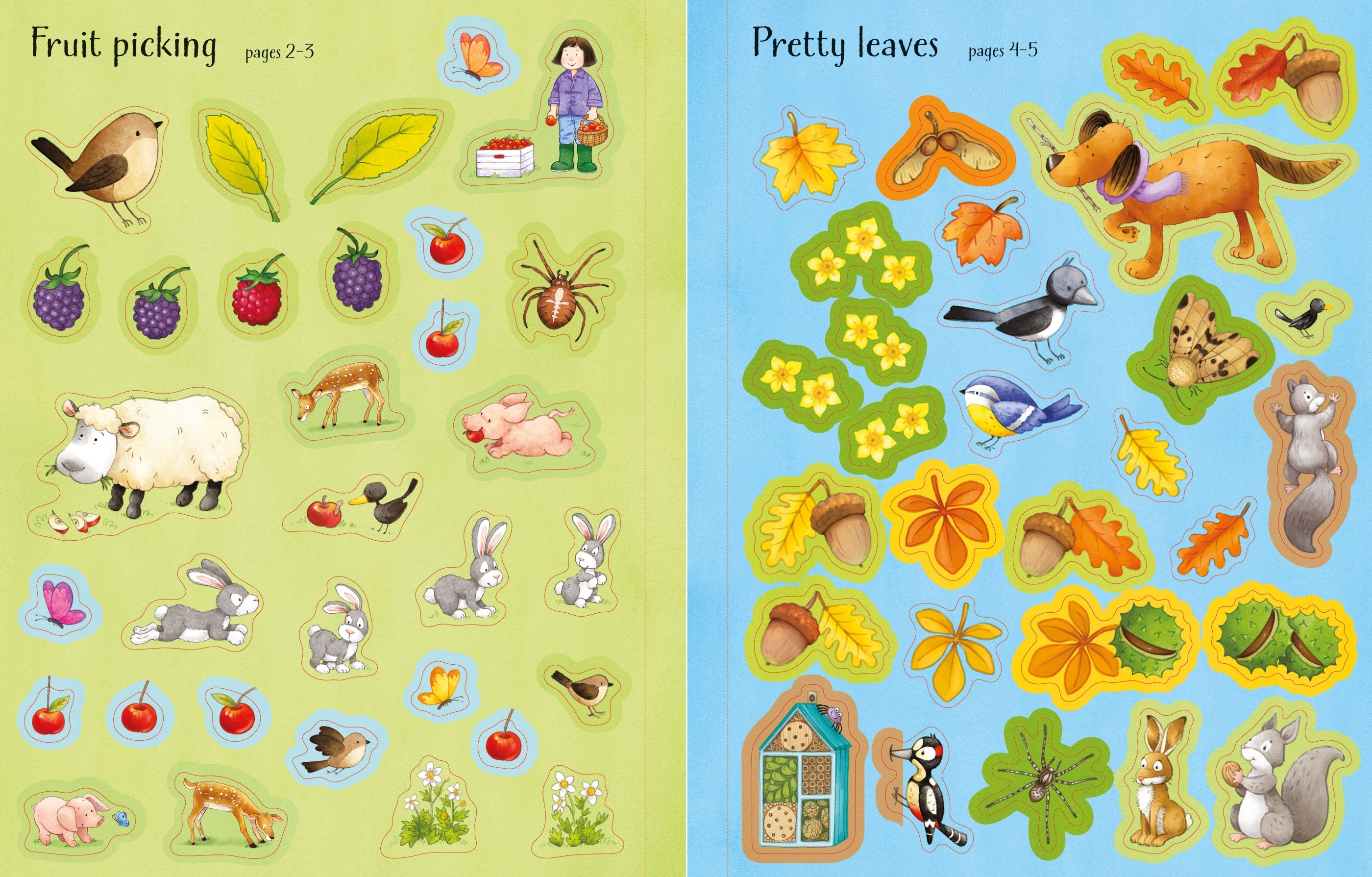 Usborne – Poppy and Sam's Autumn Sticker Book – Carte cu stickere pentru copii 3+ ani – carte pentru copii Usborne, preview pagini