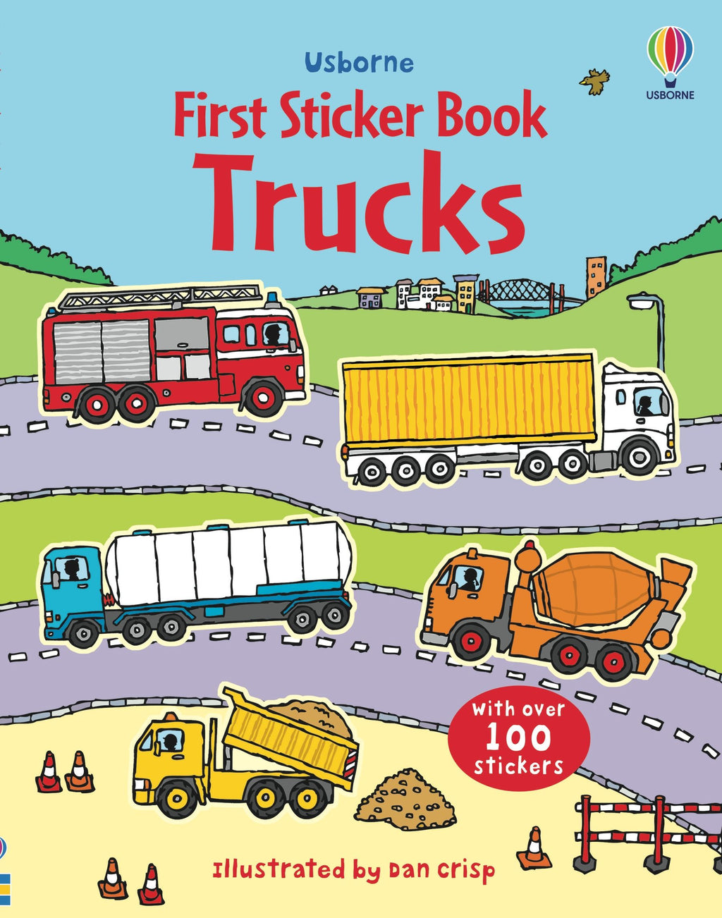 Usborne – First Sticker Book Trucks – Carte cu stickere pentru copii 3+ ani – carte pentru copii Usborne, copertă