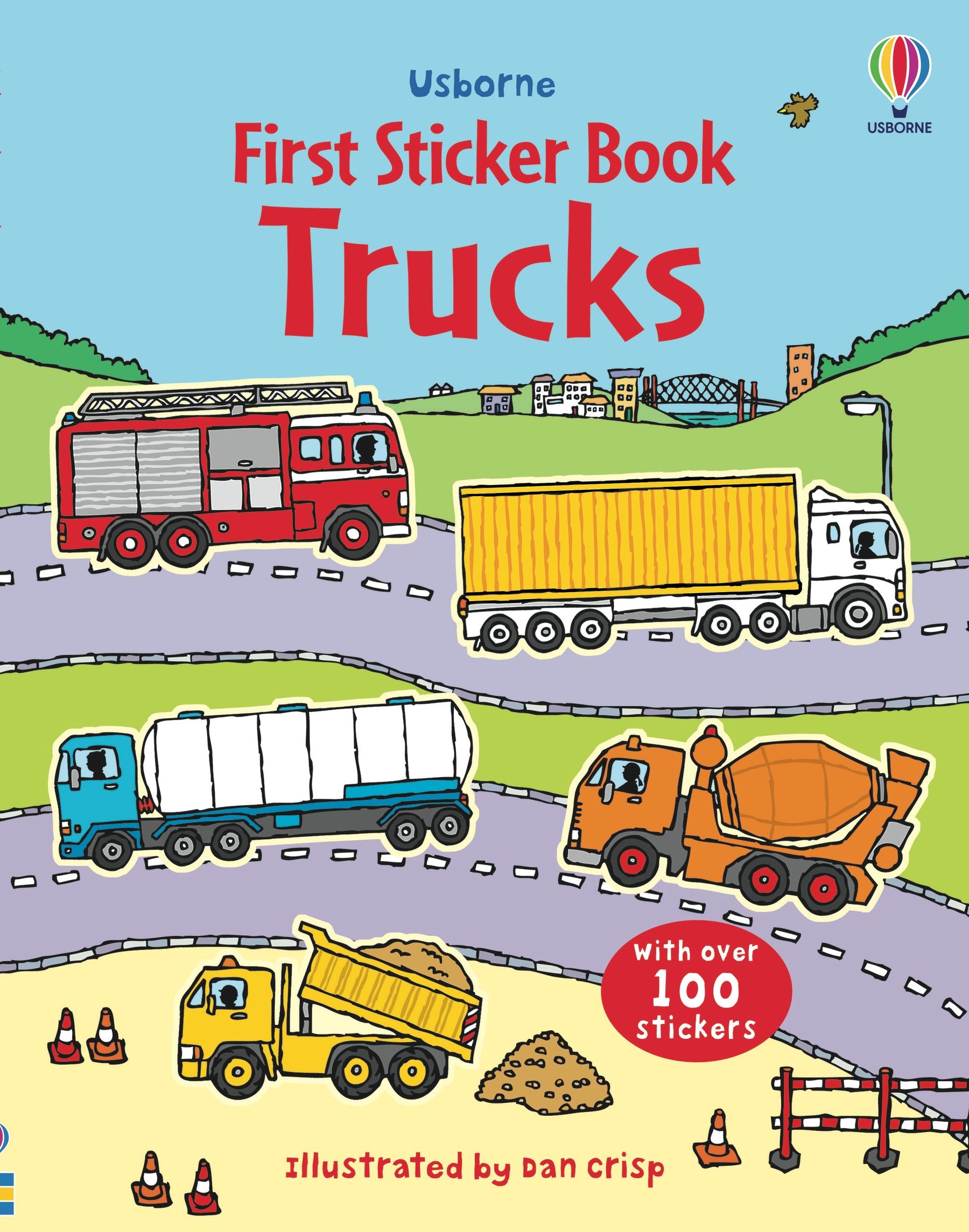 Usborne – First Sticker Book Trucks – Carte cu stickere pentru copii 3+ ani – carte pentru copii Usborne, copertă